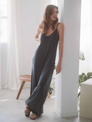 Overall Strappy Jumpsuit slate black Cossac