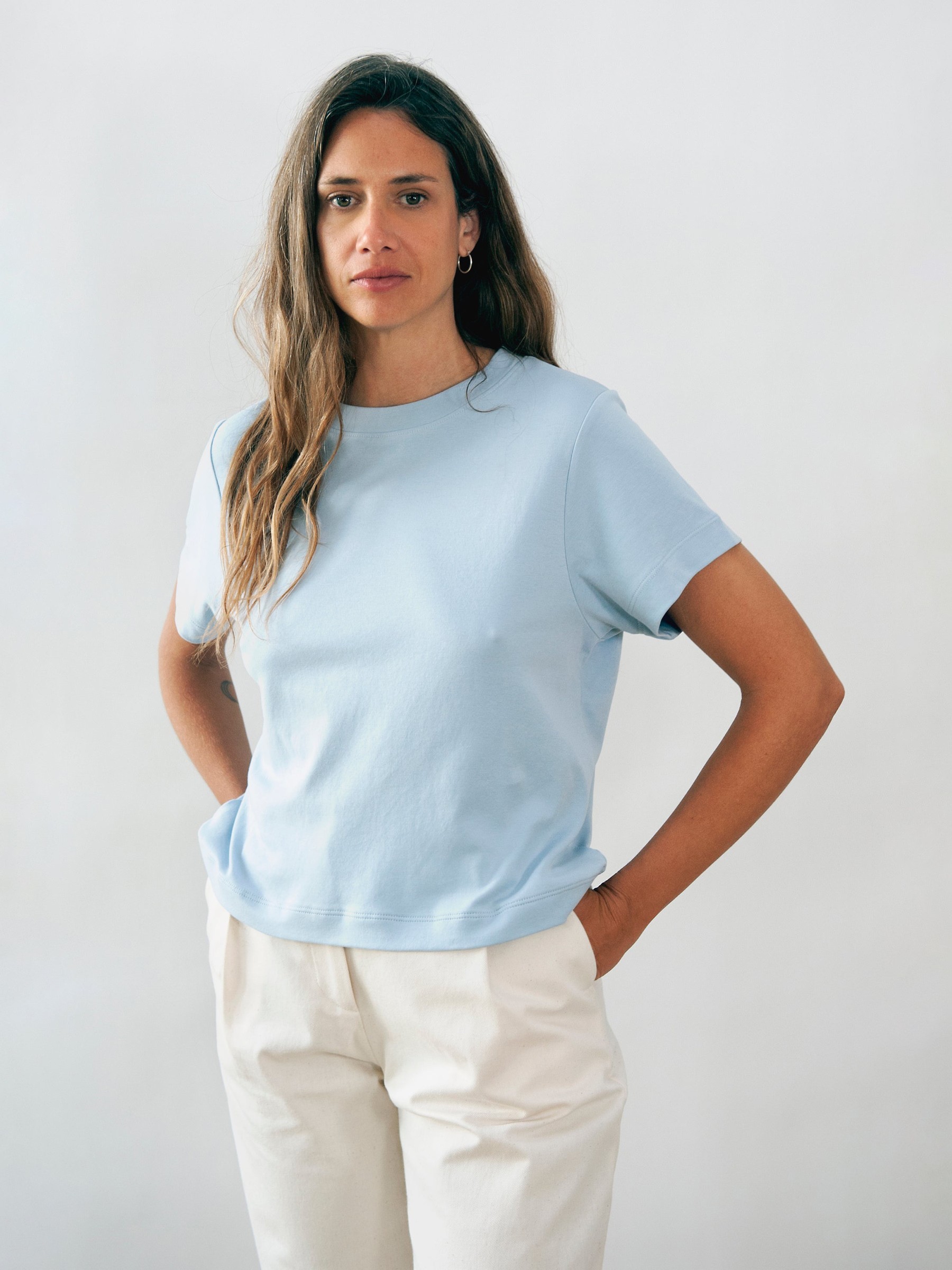 T-Shirt Ela Crop Top ice blue Jungle Folk