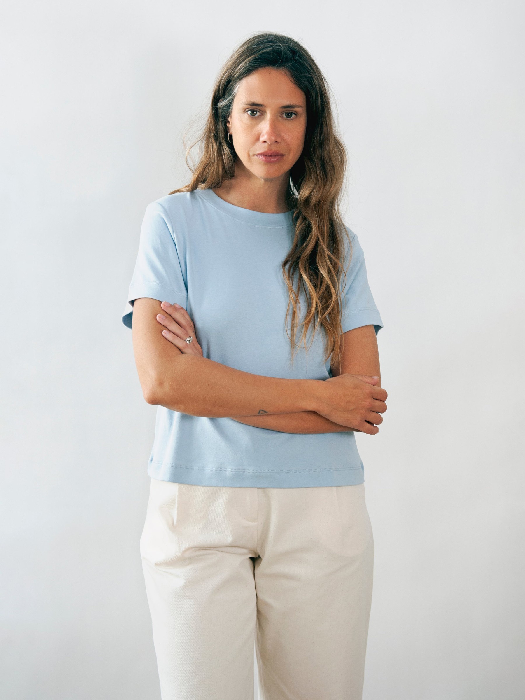 T-Shirt Ela Crop Top ice blue Jungle Folk