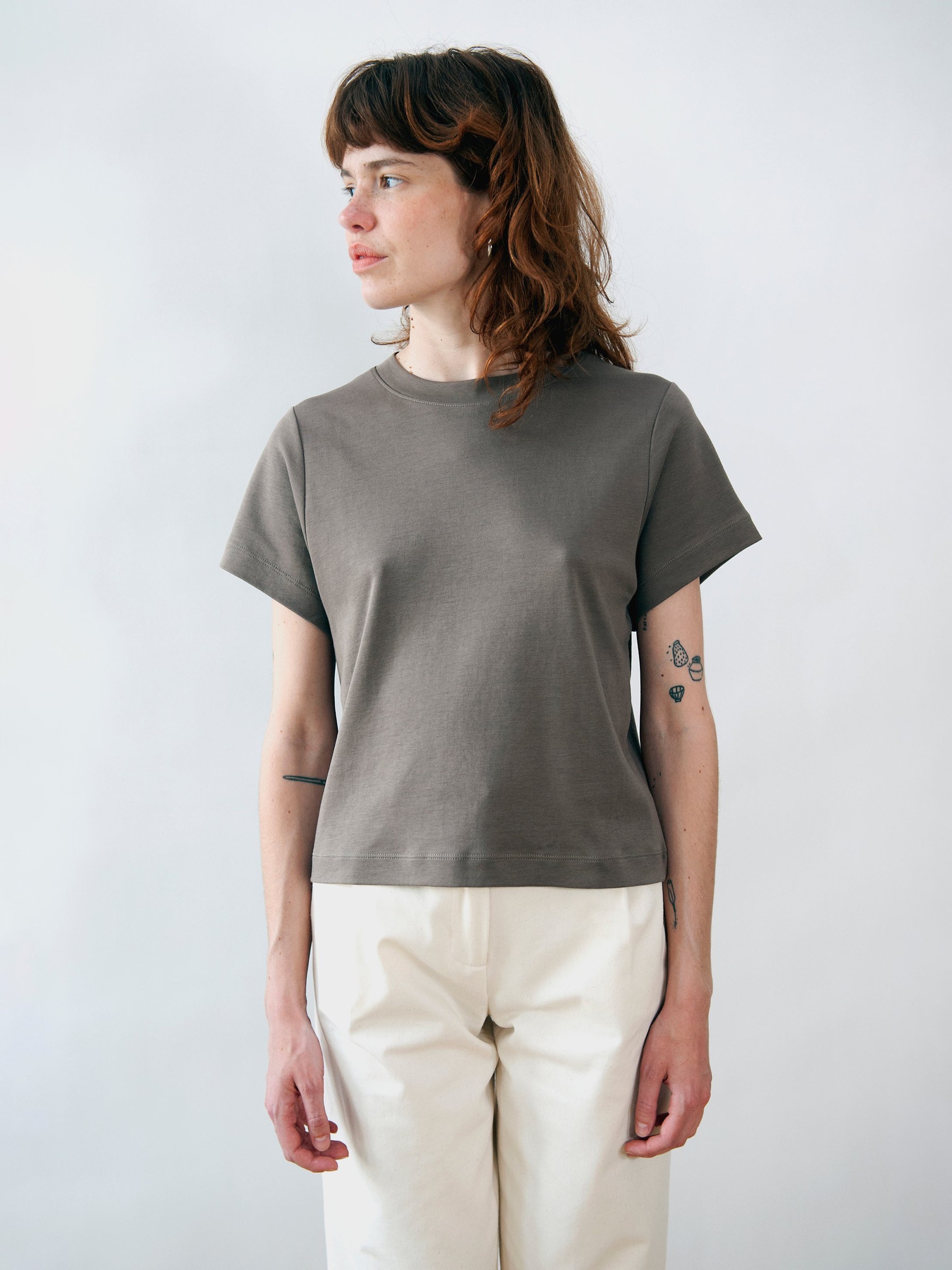 T-Shirt Ela Crop Top taupe Jungle Folk