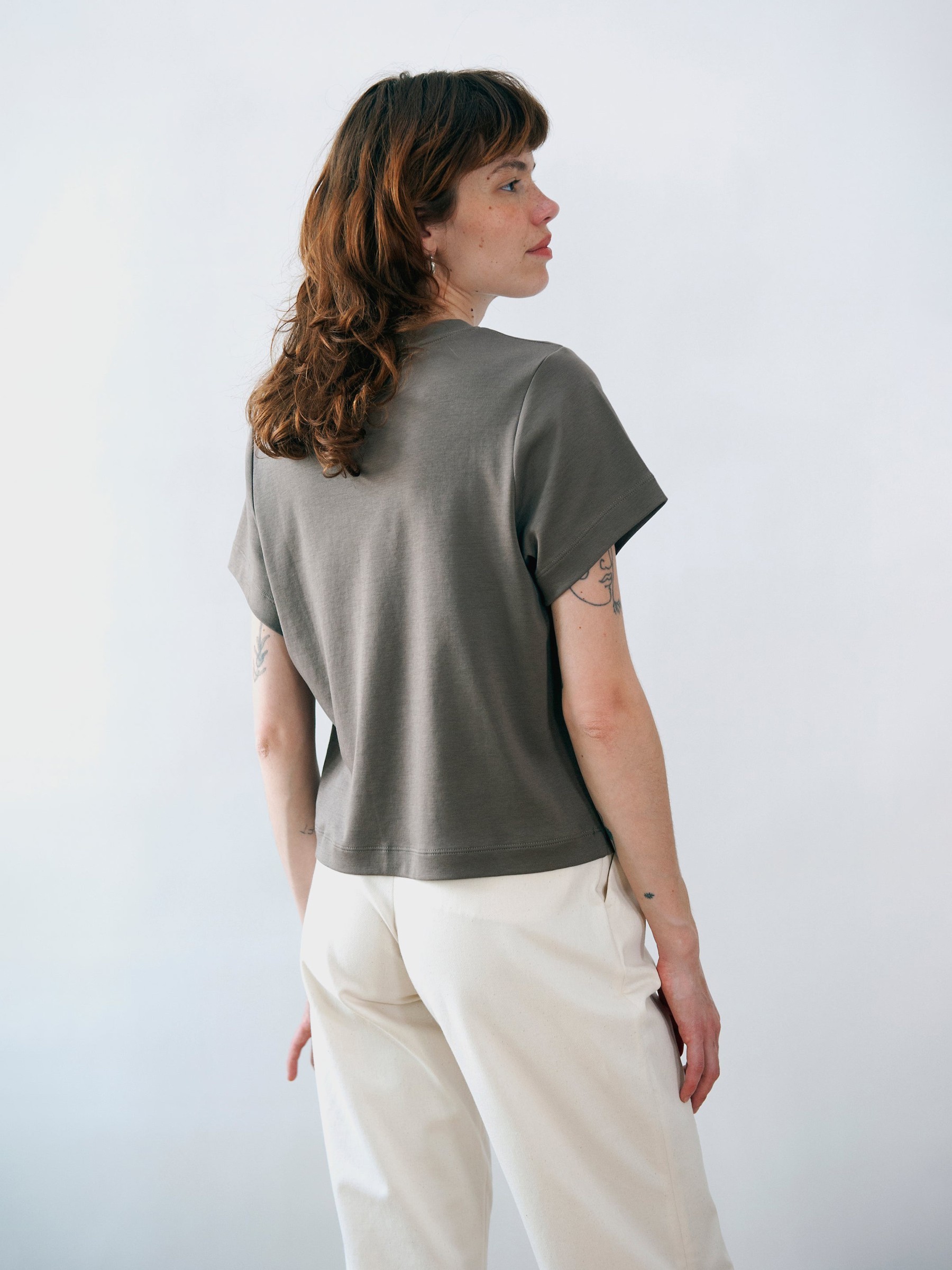 T-Shirt Ela Crop Top taupe Jungle Folk