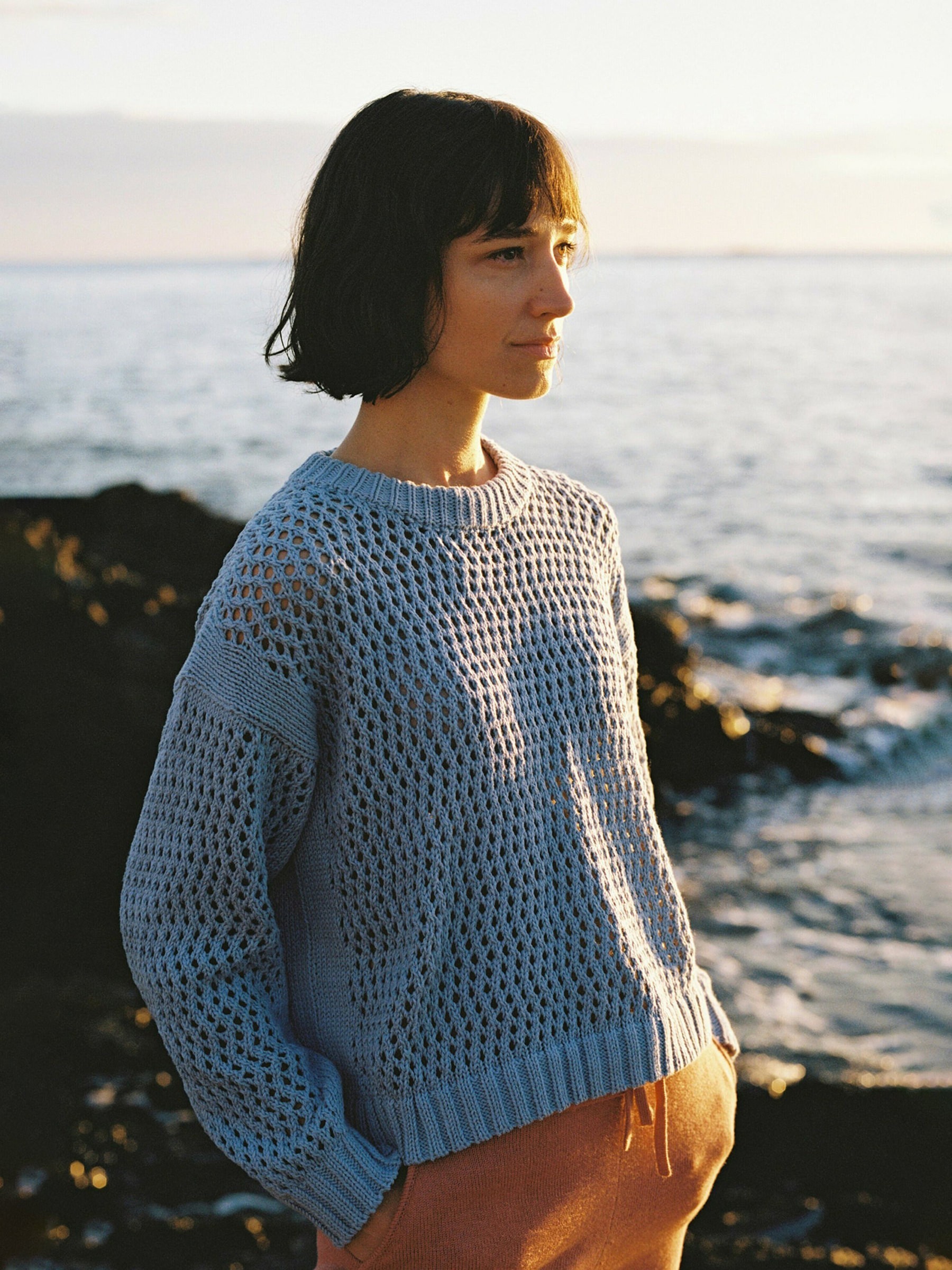 Pullover Knit Sweater Elora swedish sky Jungle Folk