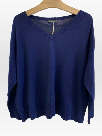 Pullover V-Neck Sweater navy Les Racines Du Ciel