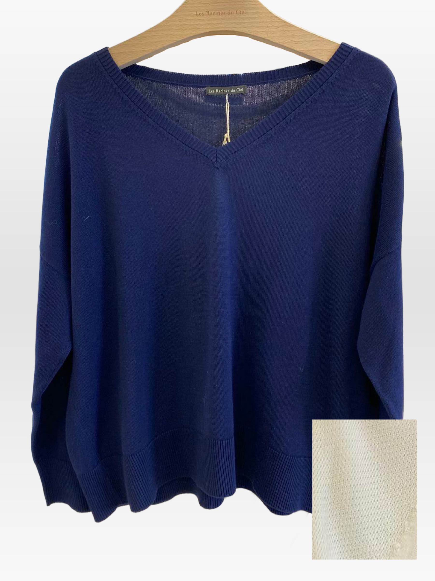 Pullover V-Neck Sweater white Les Racines Du Ciel