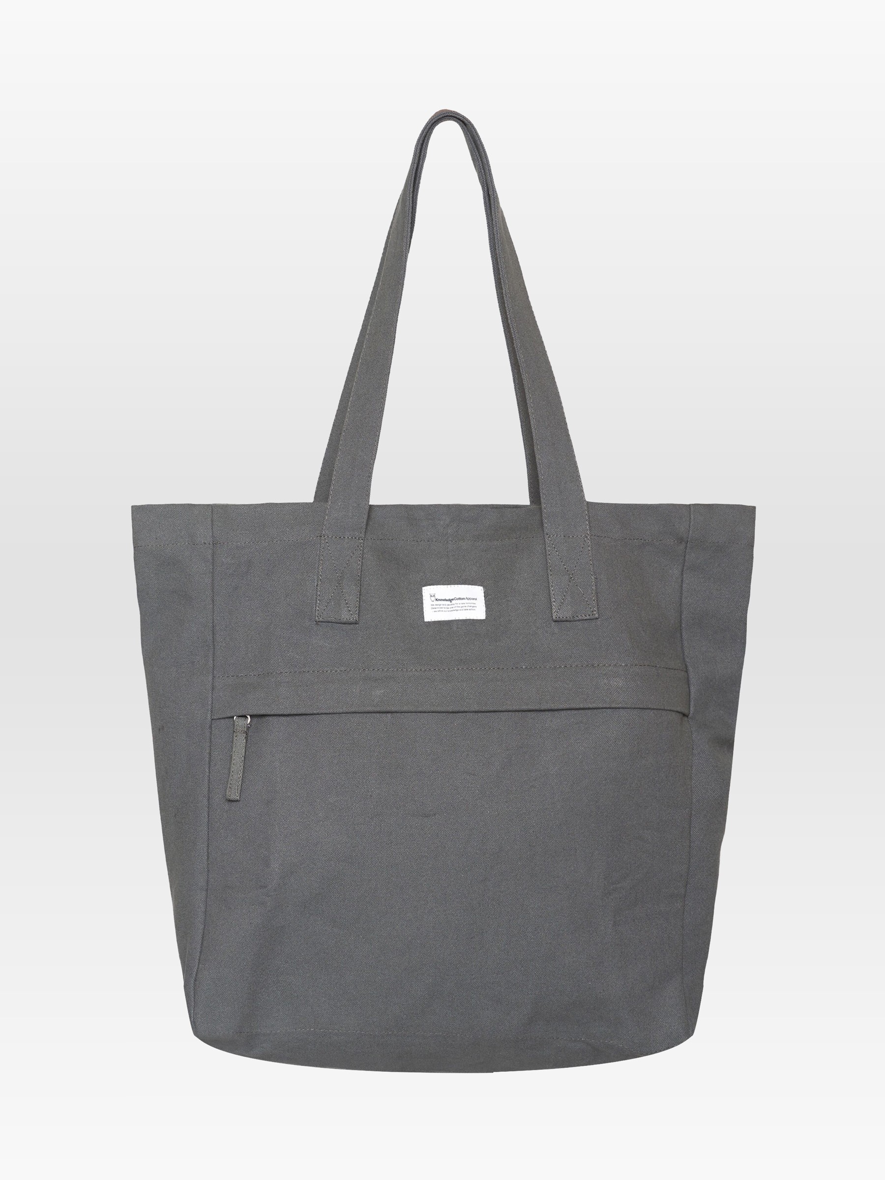 Tasche Canvas Tote Bag gray pinstripe Knowledge Cotton Apparel