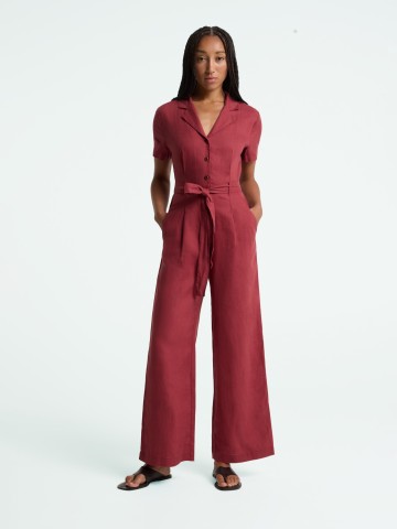 Overall Leonor Jumpsuit ruby wine Kings of Indigo – K.O.I.