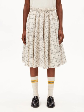 Rock Check Circle Skirt oatmilk-black Armedangels