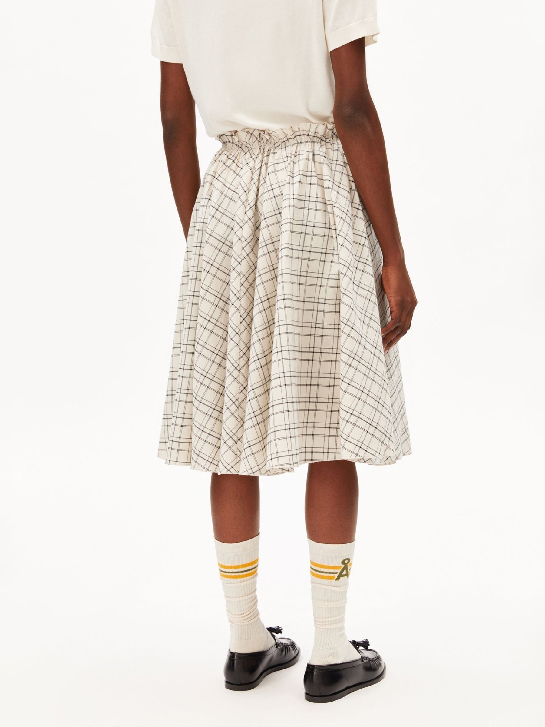 Rock Check Circle Skirt oatmilk-black Armedangels