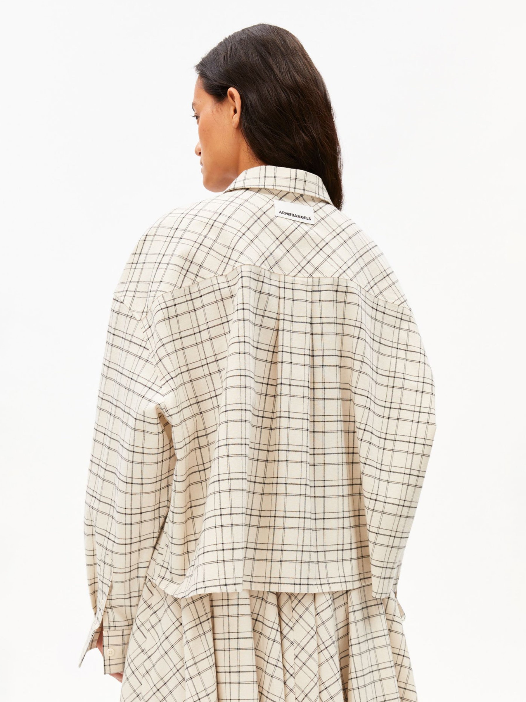 Bluse Check Boxy Blouse oatmilk-black Armedangels
