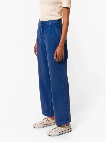 Hose Wendy Herringbone Pants blue Nudie Jeans