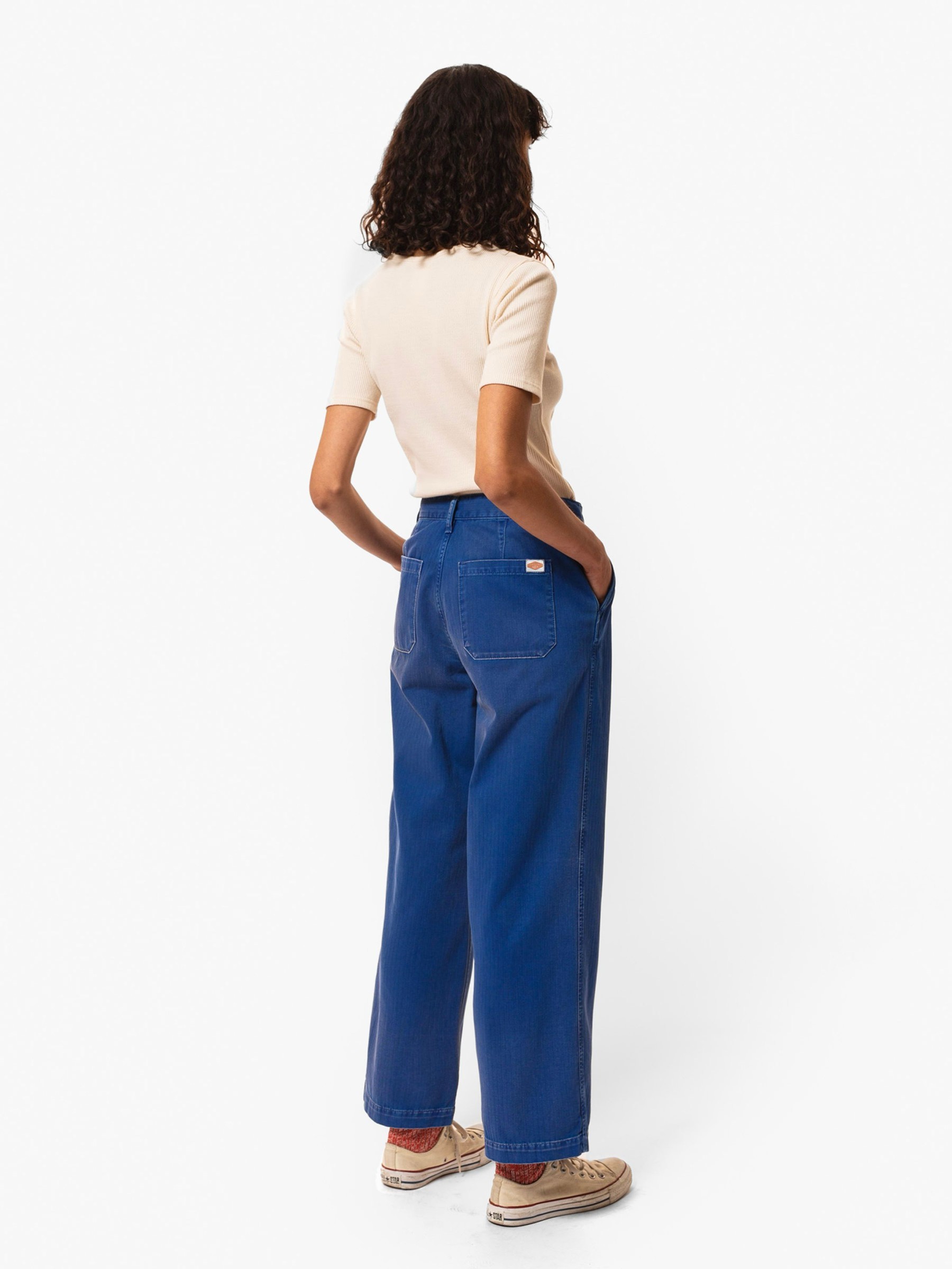 Hose Wendy Herringbone Pants blue Nudie Jeans