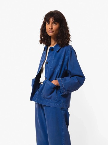 Jacke Lovis Herringbone Jacket blue Nudie Jeans