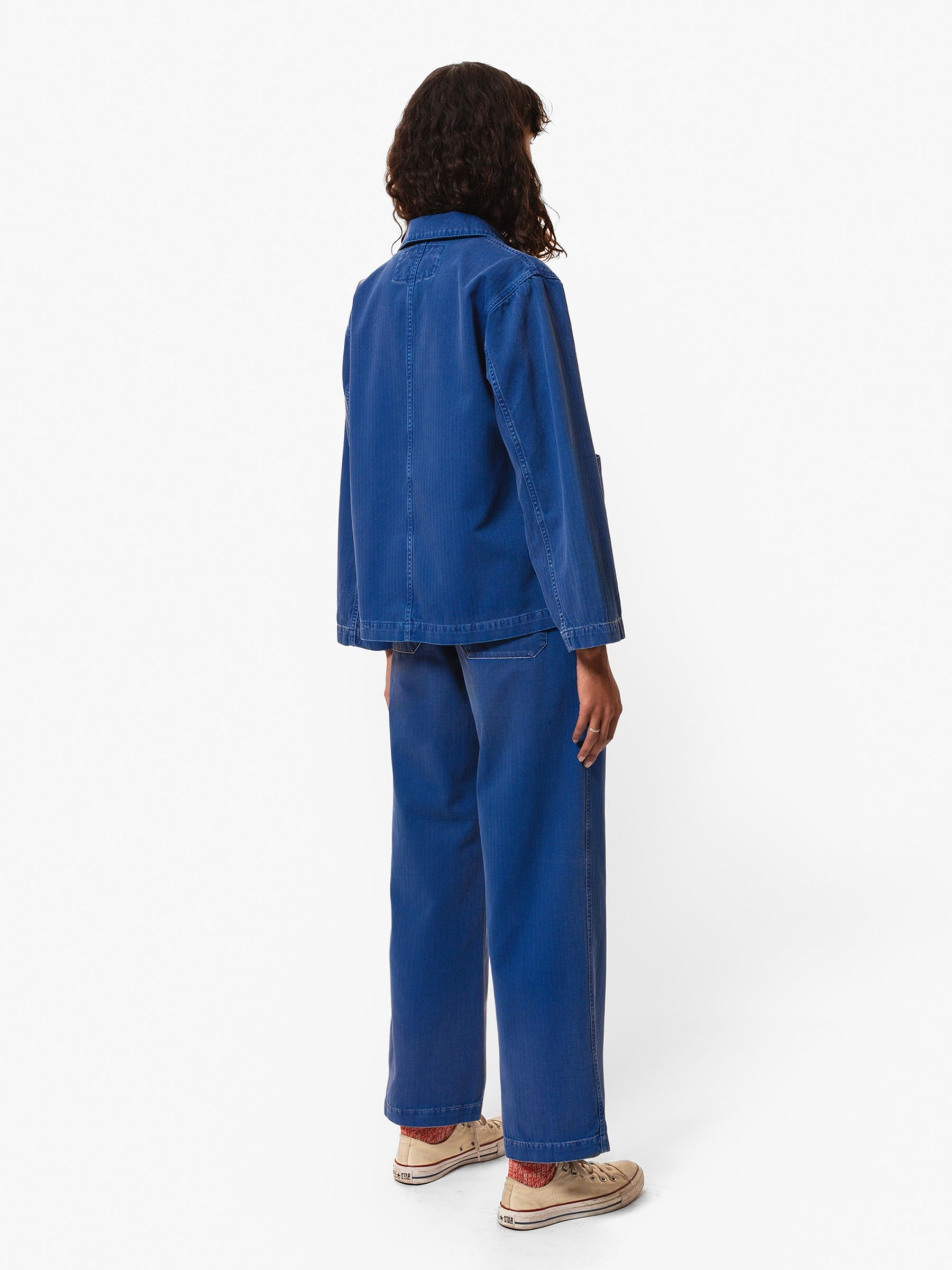 Jacke Lovis Herringbone Jacket blue Nudie Jeans