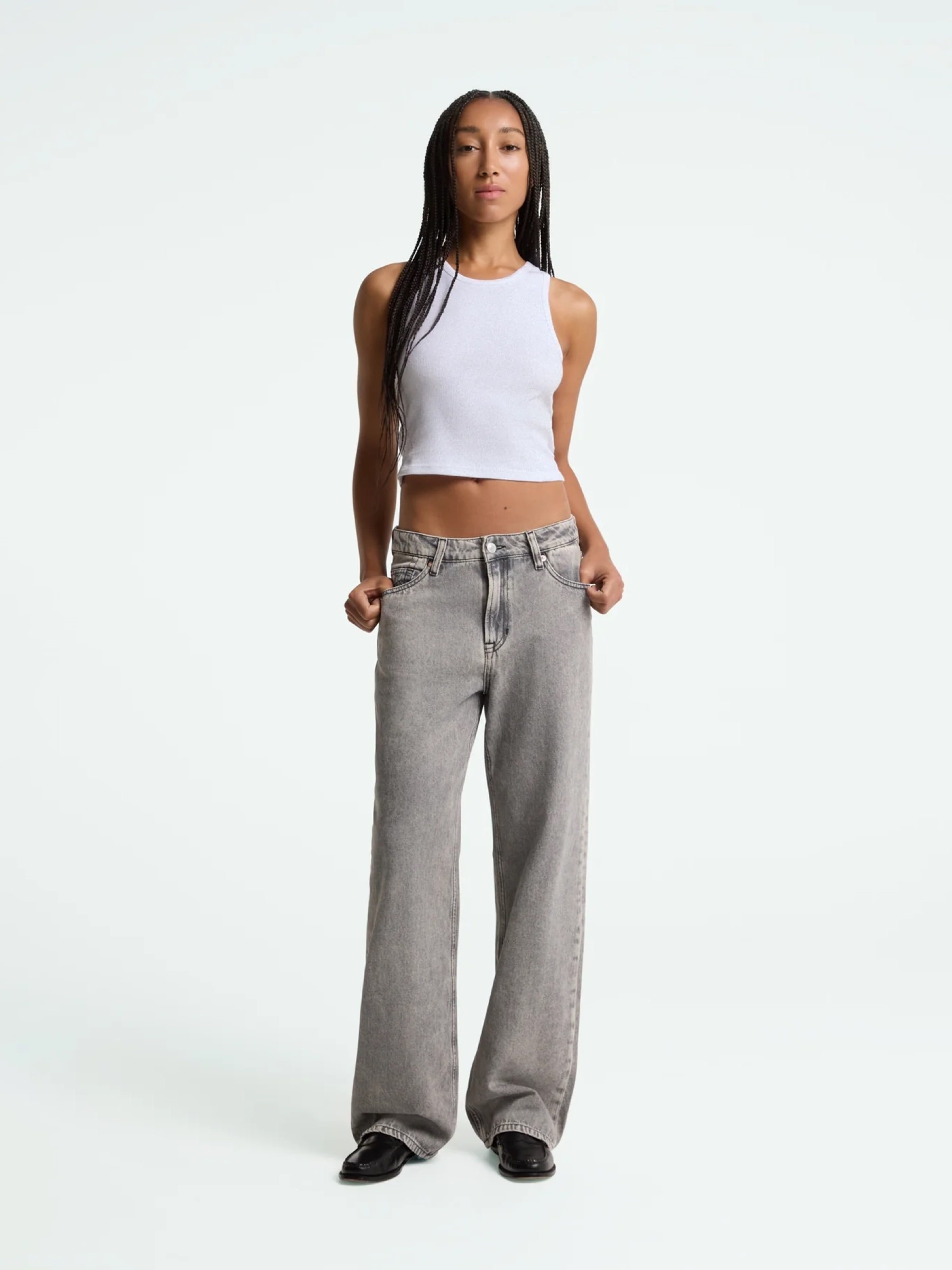 Jeanshose Joan Jeans well grey mid marble Kings of Indigo – K.O.I.