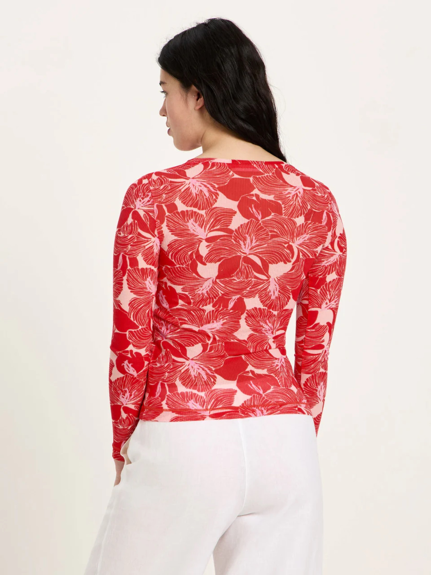 Longsleeve Langarmshirt aus TENCEL print bloom red Lanius