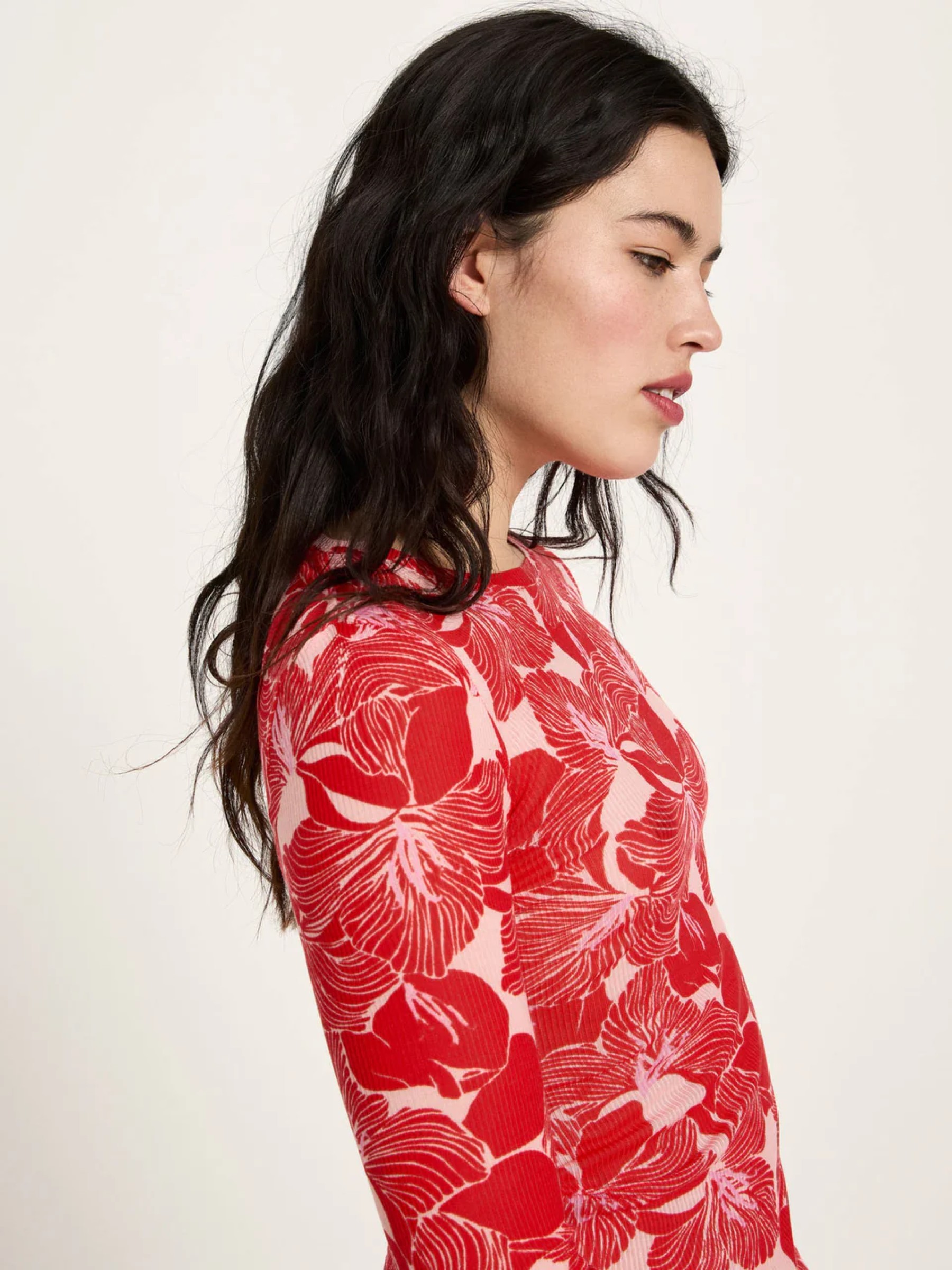 Longsleeve Langarmshirt aus TENCEL print bloom red Lanius