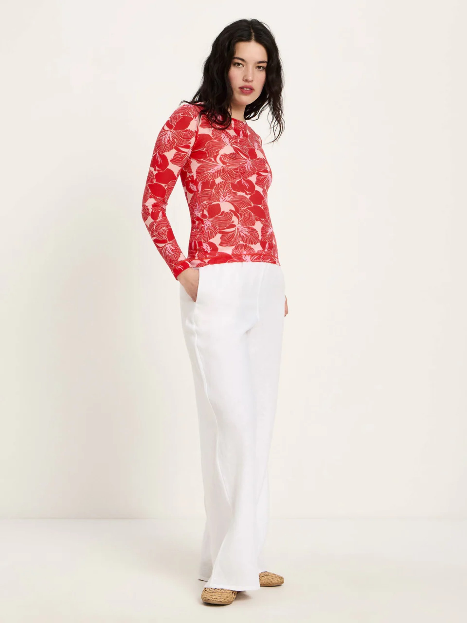 Longsleeve Langarmshirt aus TENCEL print bloom red Lanius