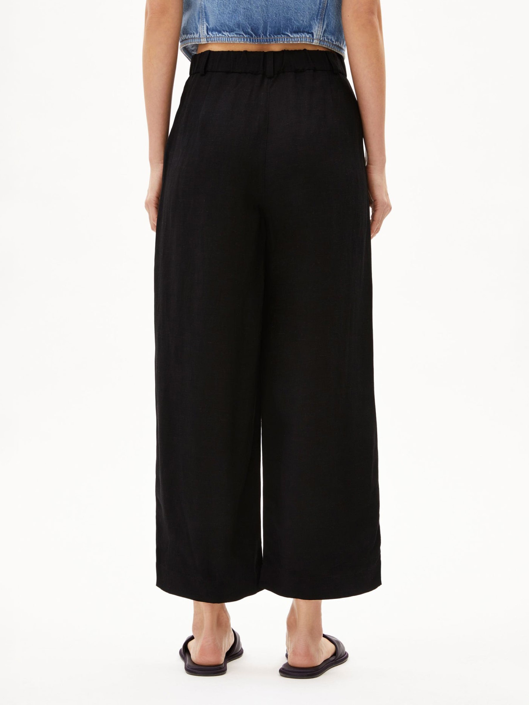 Hose Caarunus Lino Stripes black Armedangels