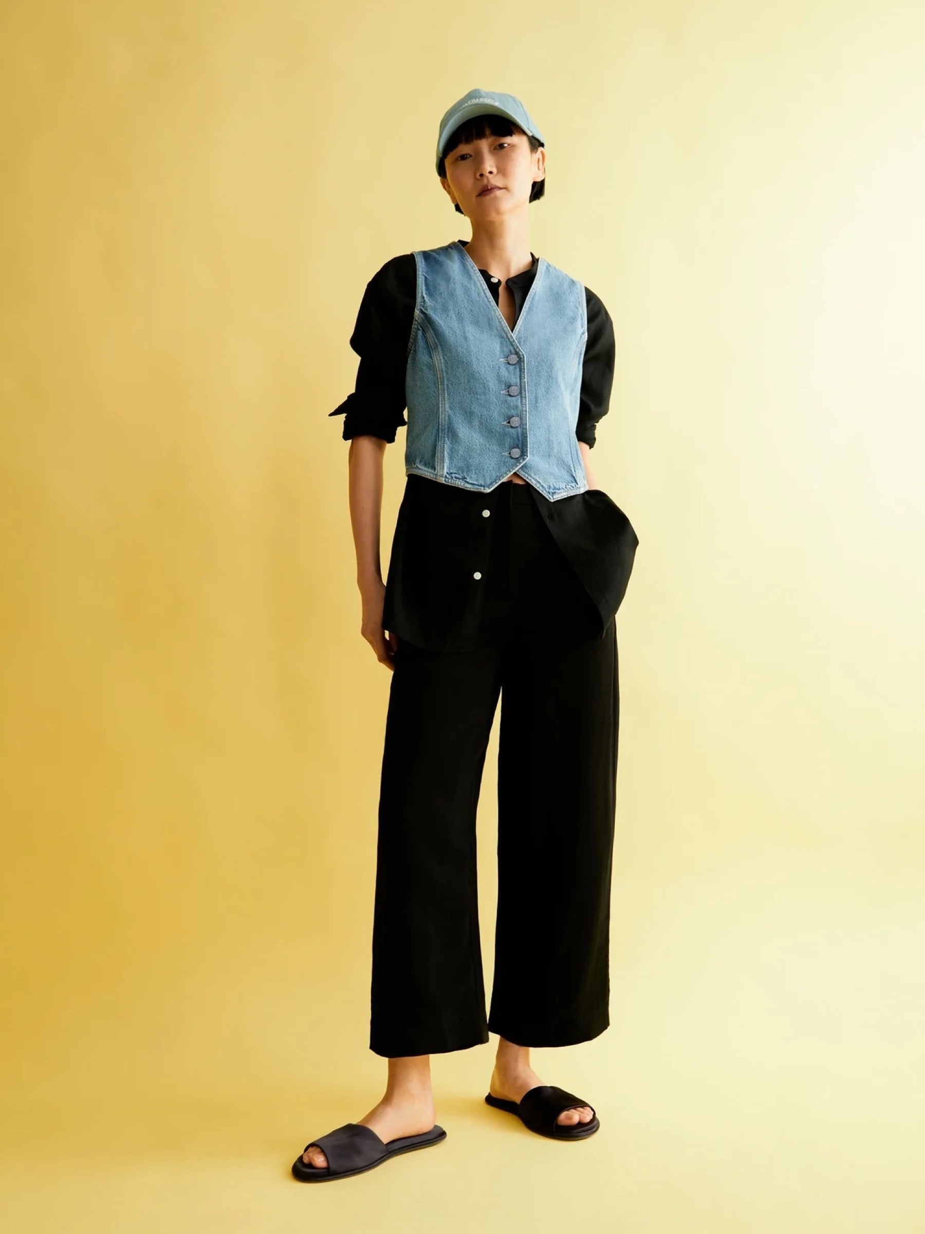 Hose Caarunus Lino Stripes black Armedangels