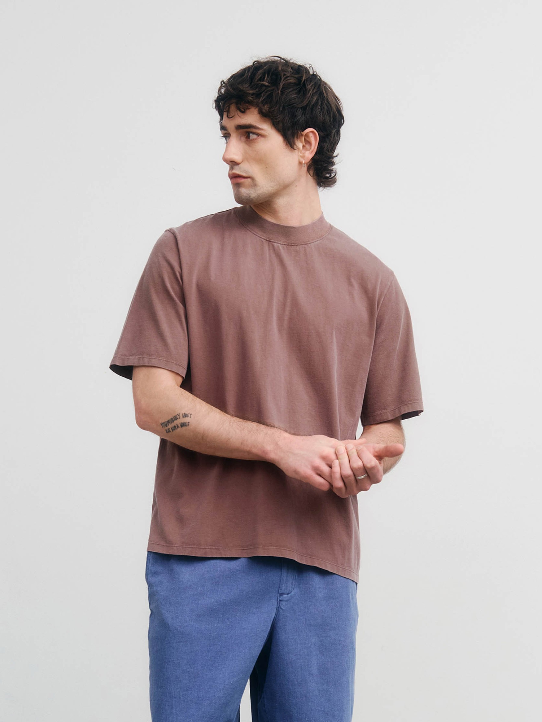 Big Collar T-Shirt faded brown Rotholz