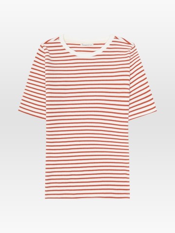 Rib T-Shirt orange Knowledge Cotton Apparel