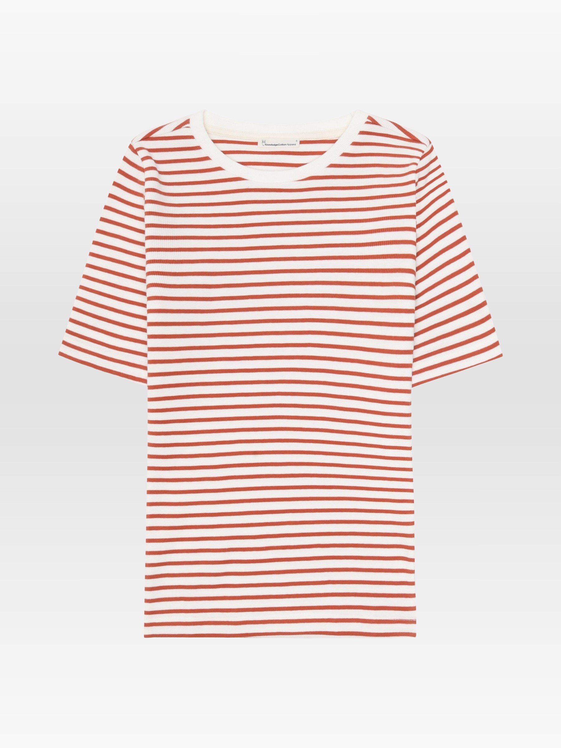 Rib T-Shirt orange Knowledge Cotton Apparel