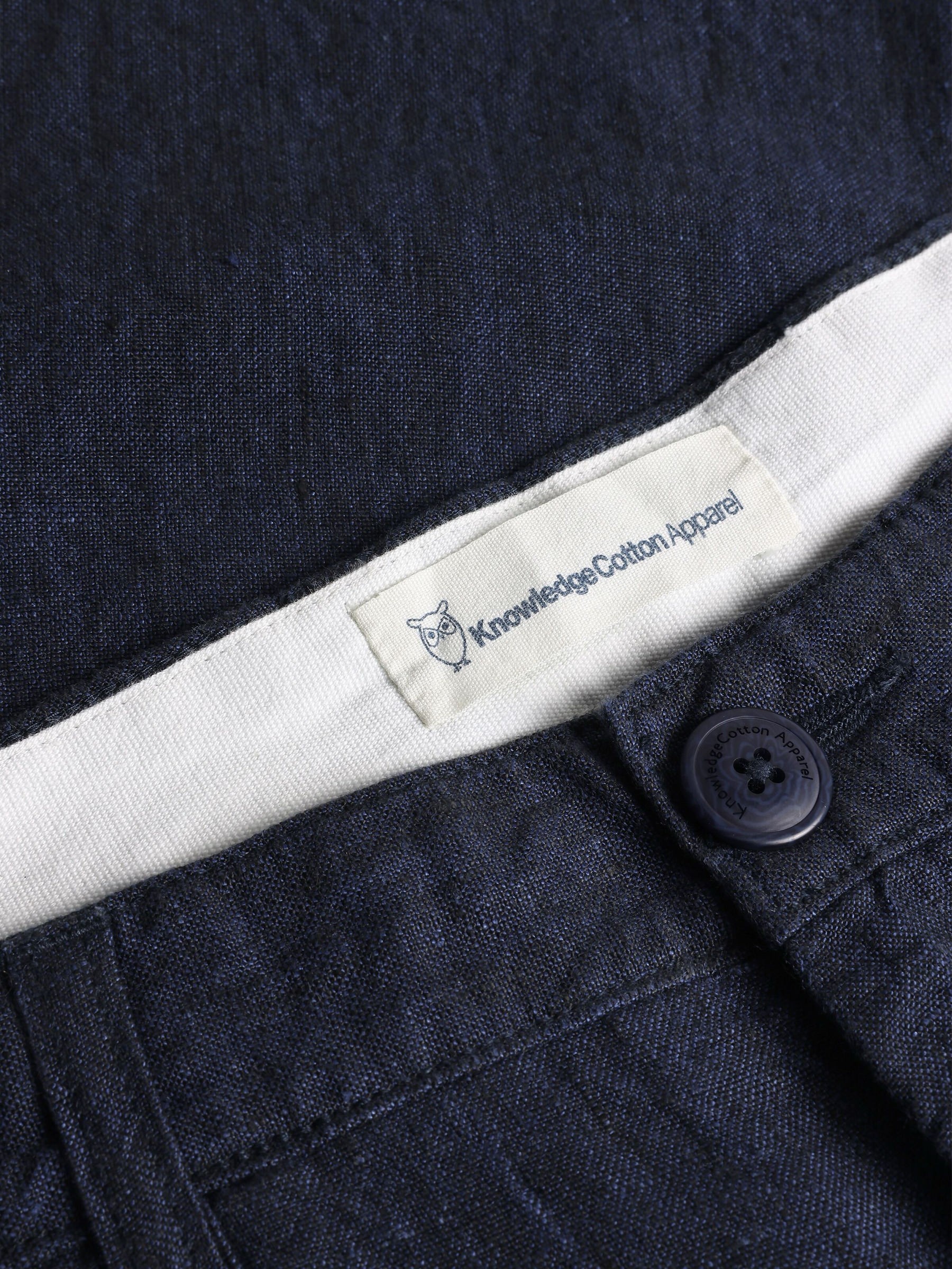 Hose Chuck Regular Linen Shorts yarndyed total eclipse Knowledge Cotton Apparel