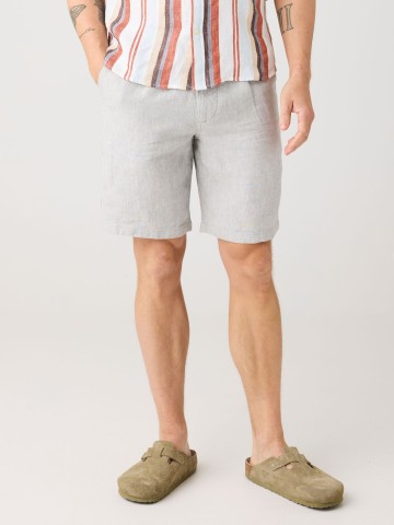 Hose Fig Loose Linen Shorts ultimate grey yarndyed Knowledge Cotton Apparel