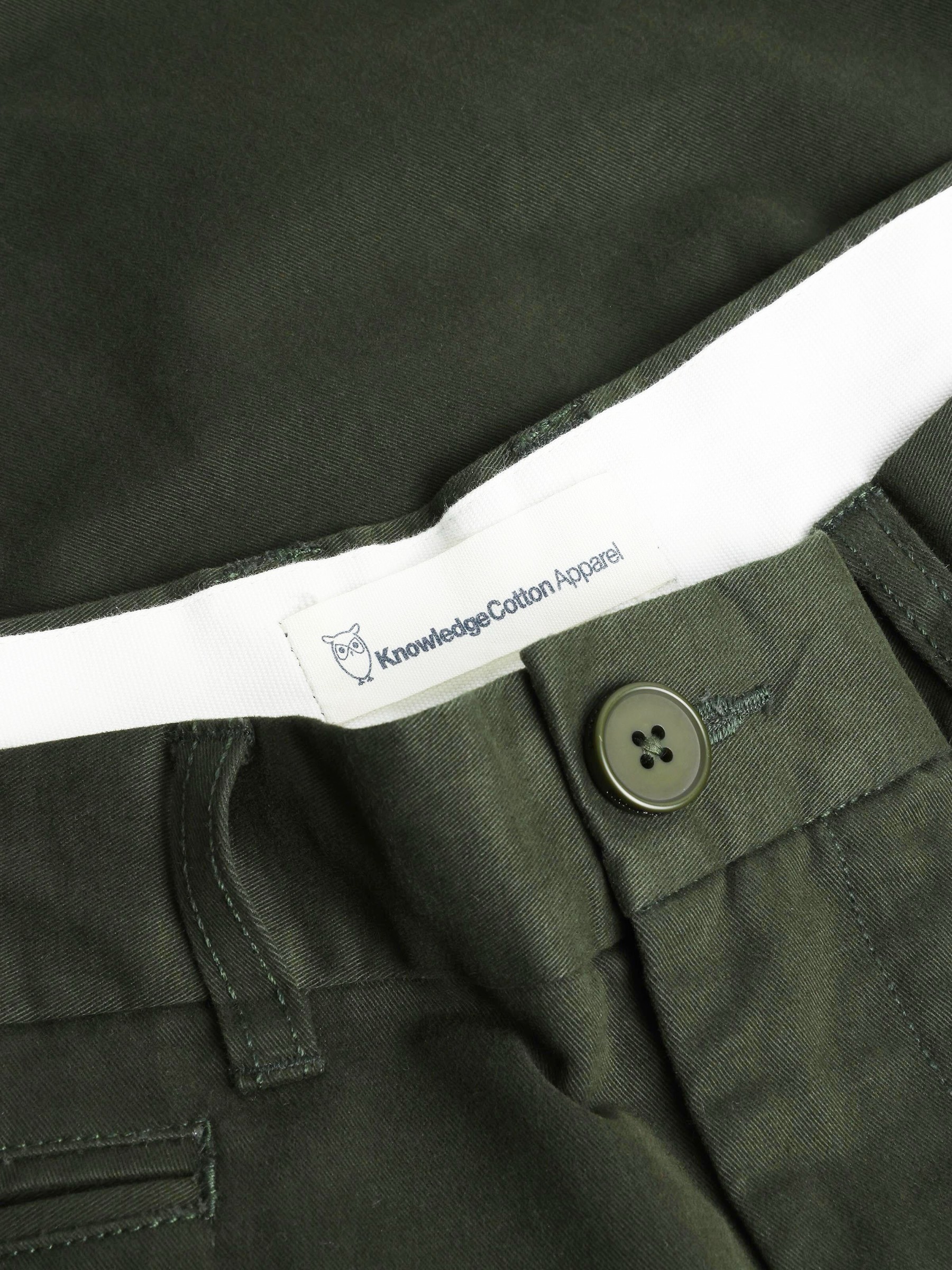 Hose Flint Chino Twill Pants forrest night Knowledge Cotton Apparel