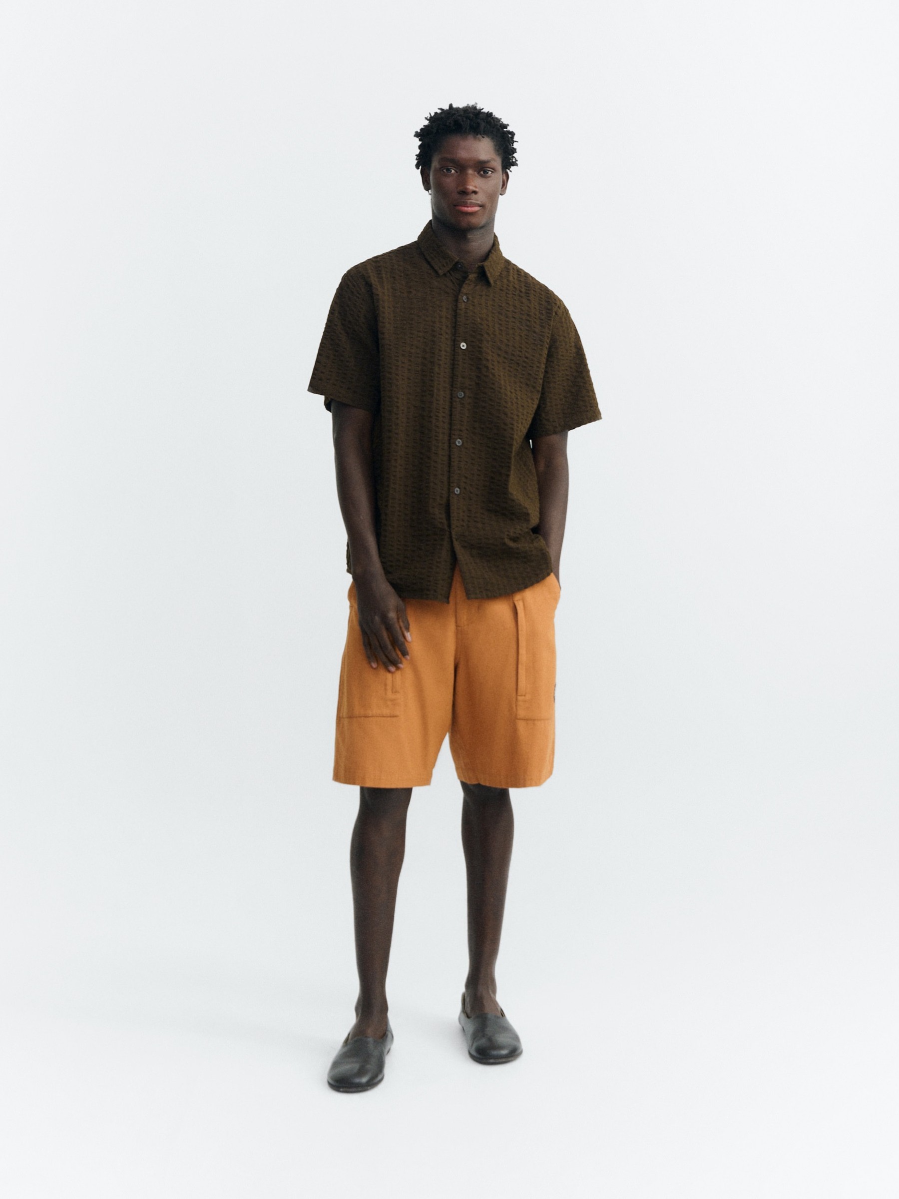 Hemd Tom Shirt wood seersucker Thinking Mu