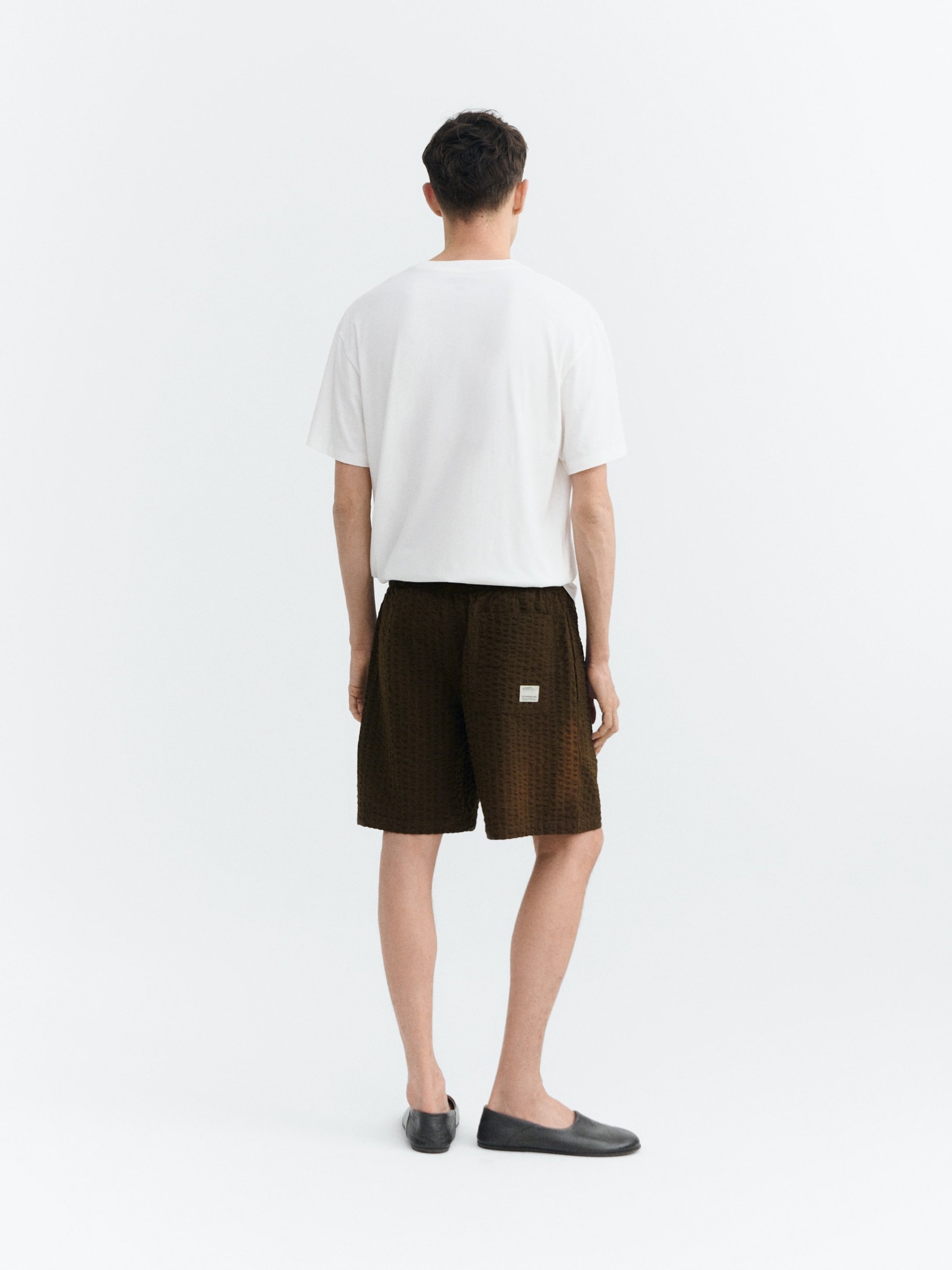 Hose Henry Shorts wood seersucker Thinking Mu
