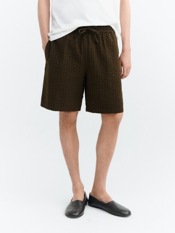 Hose Henry Shorts wood seersucker Thinking Mu