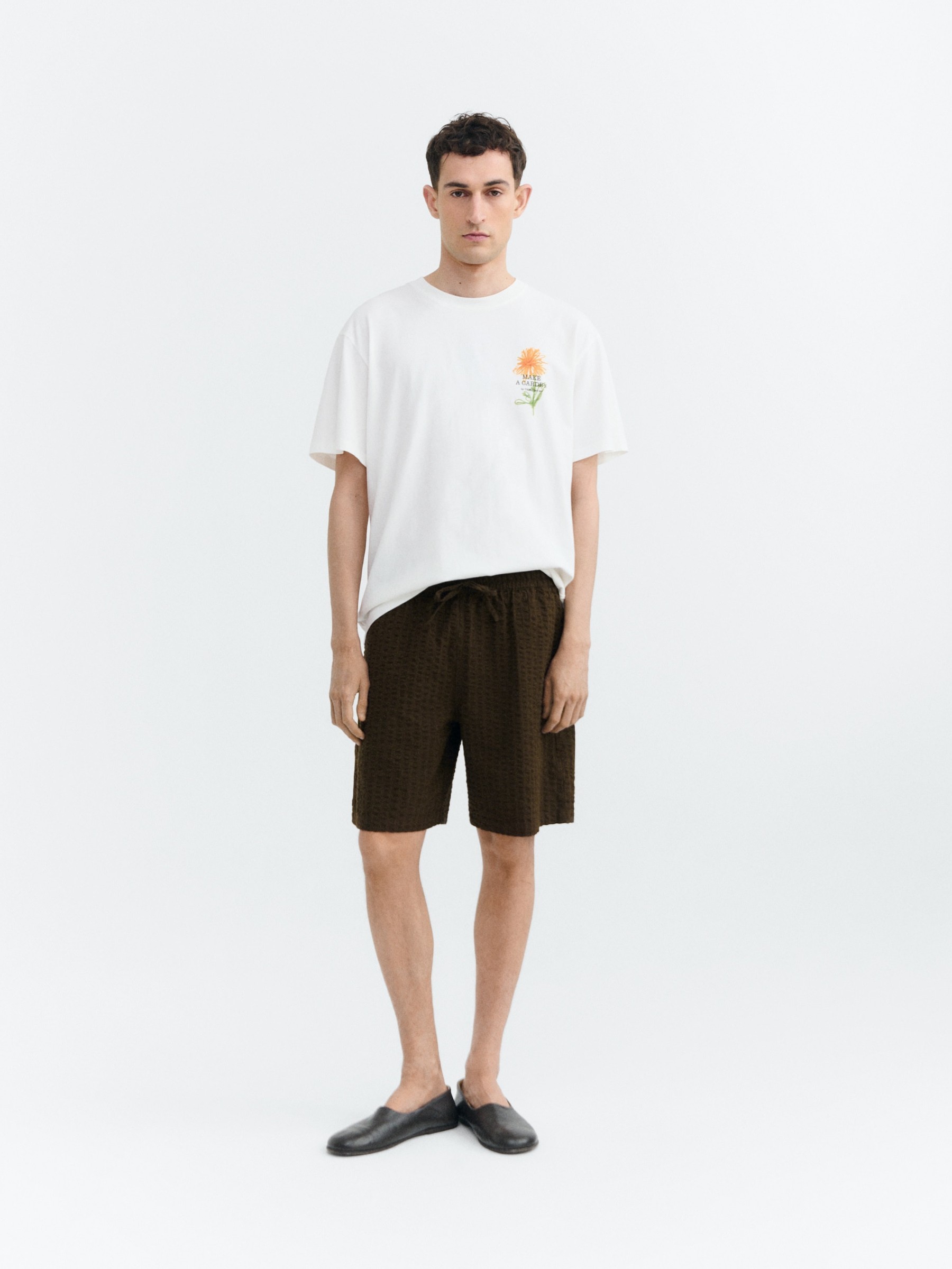 Hose Henry Shorts wood seersucker Thinking Mu