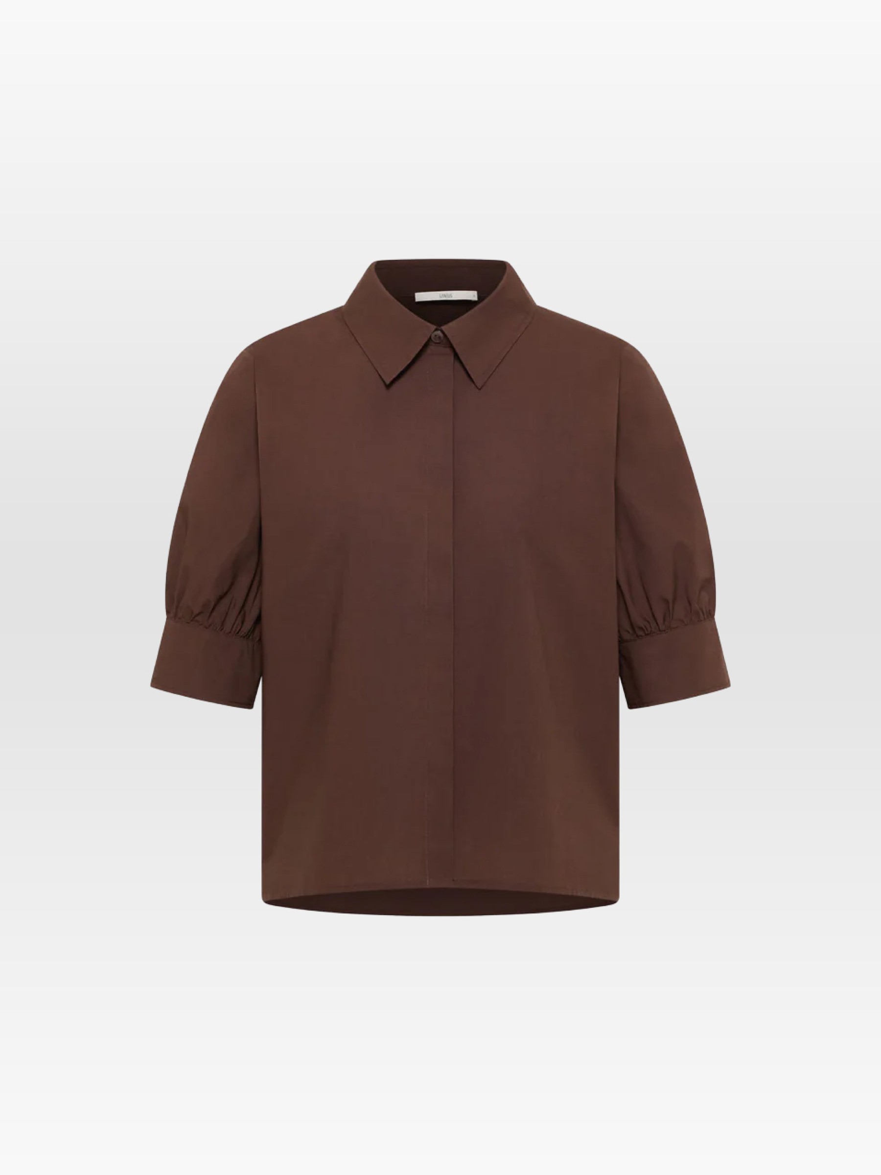 Bluse mit Puffärmeln GOTS chocolate Lanius