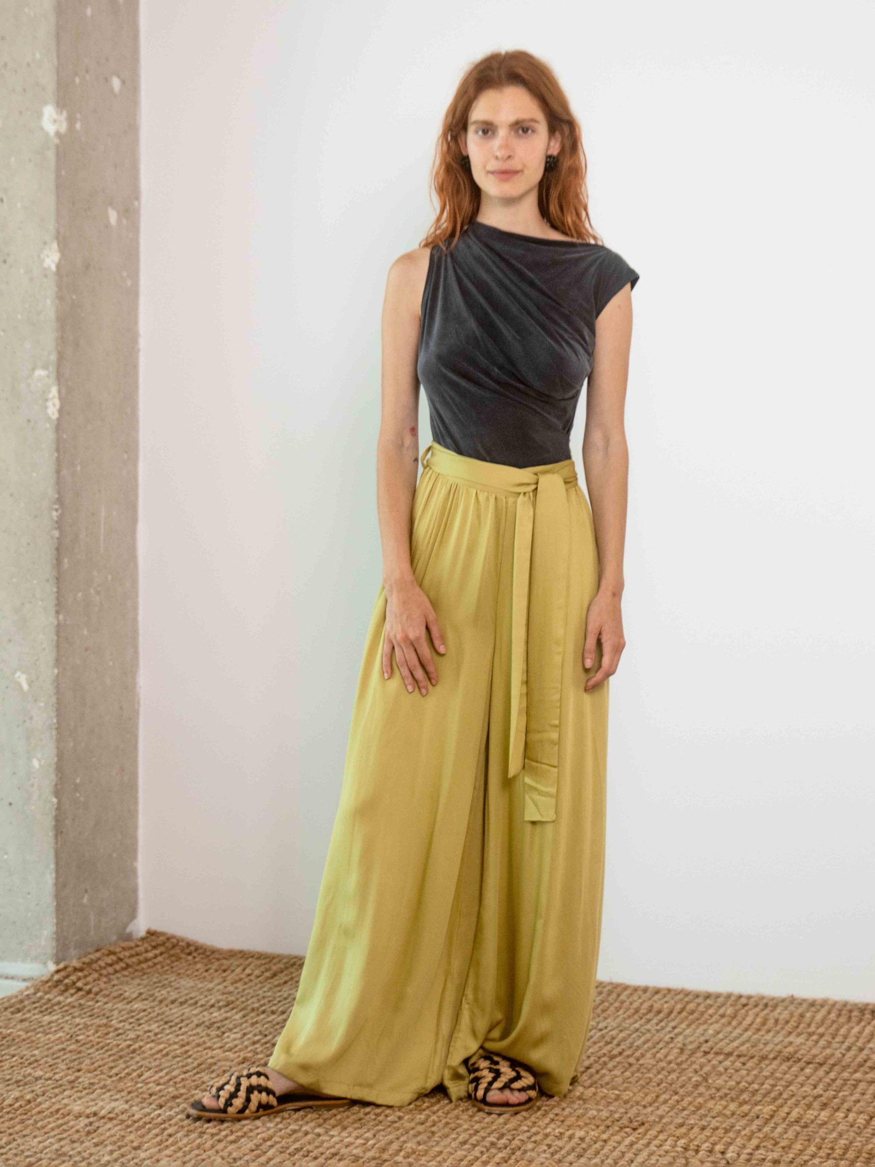 Top Drape Bodysuit slate black Cossac