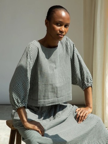 Bluse Ivy-Cay monochrome gingham Beaumont Organic