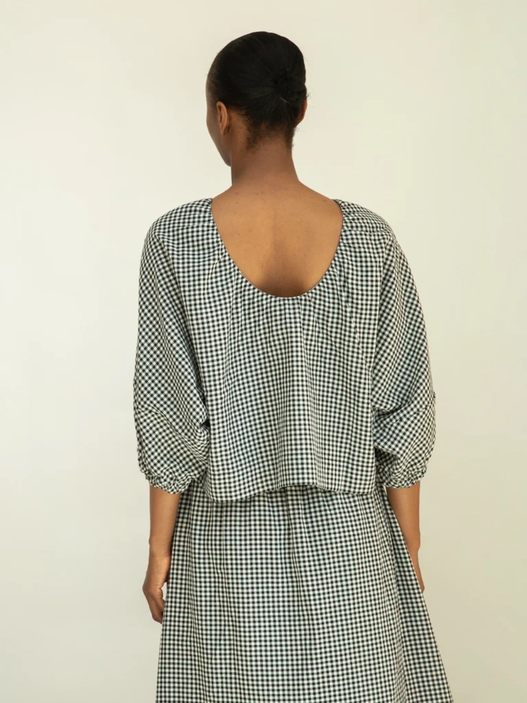 Bluse Ivy-Cay monochrome gingham Beaumont Organic