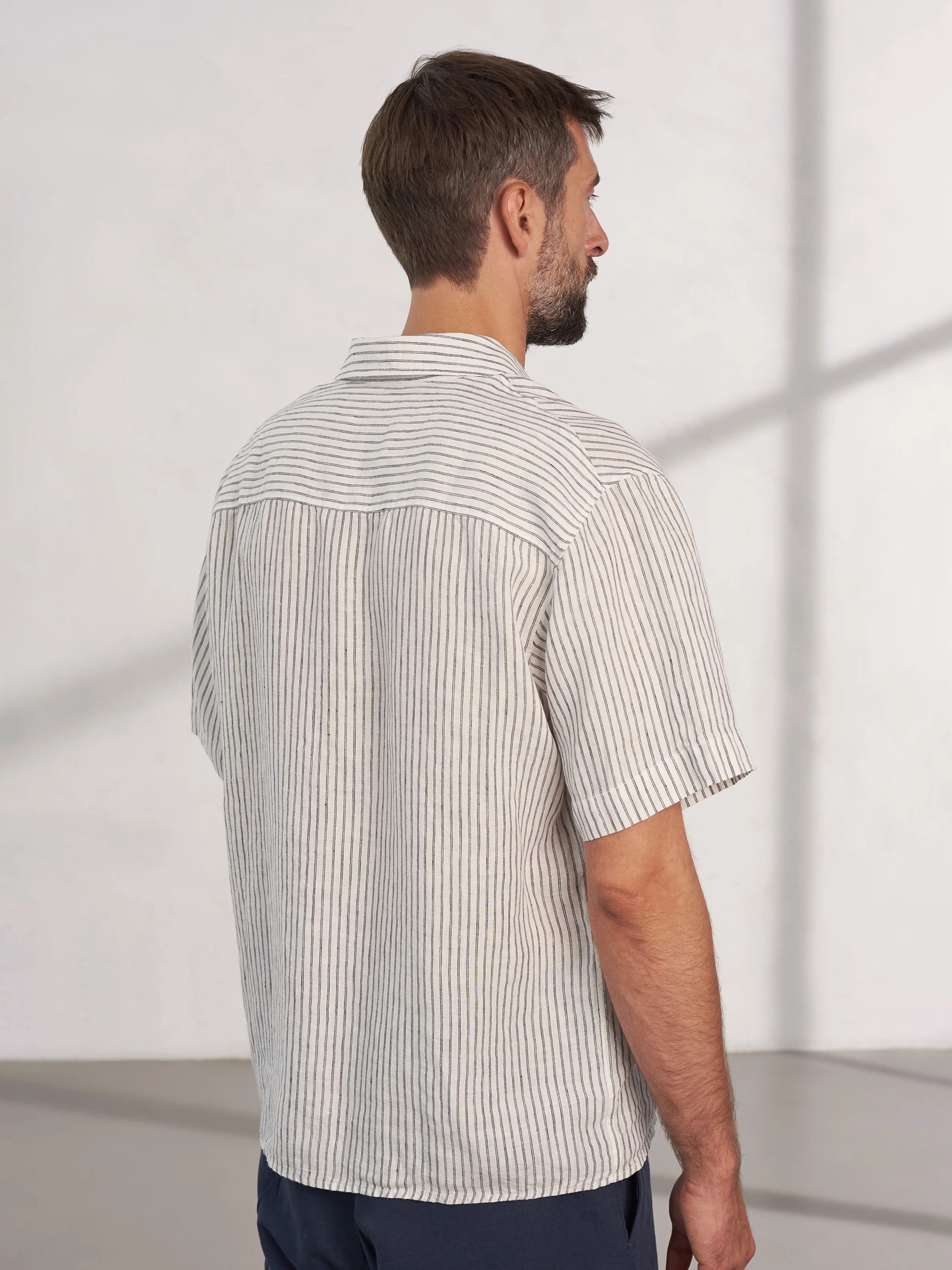 Hemd Klaas Shirt striped vintage navy pure linen About Companions