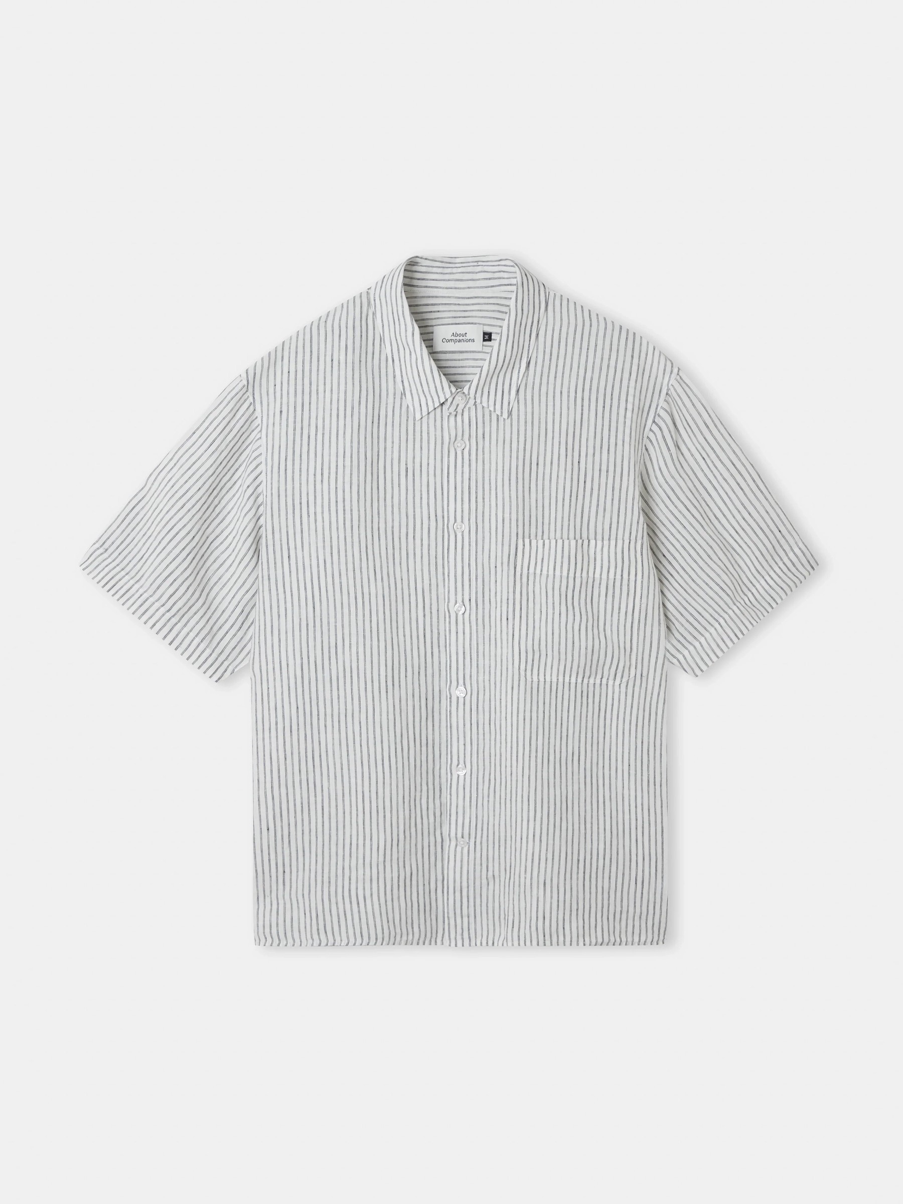 Hemd Klaas Shirt striped vintage navy pure linen About Companions