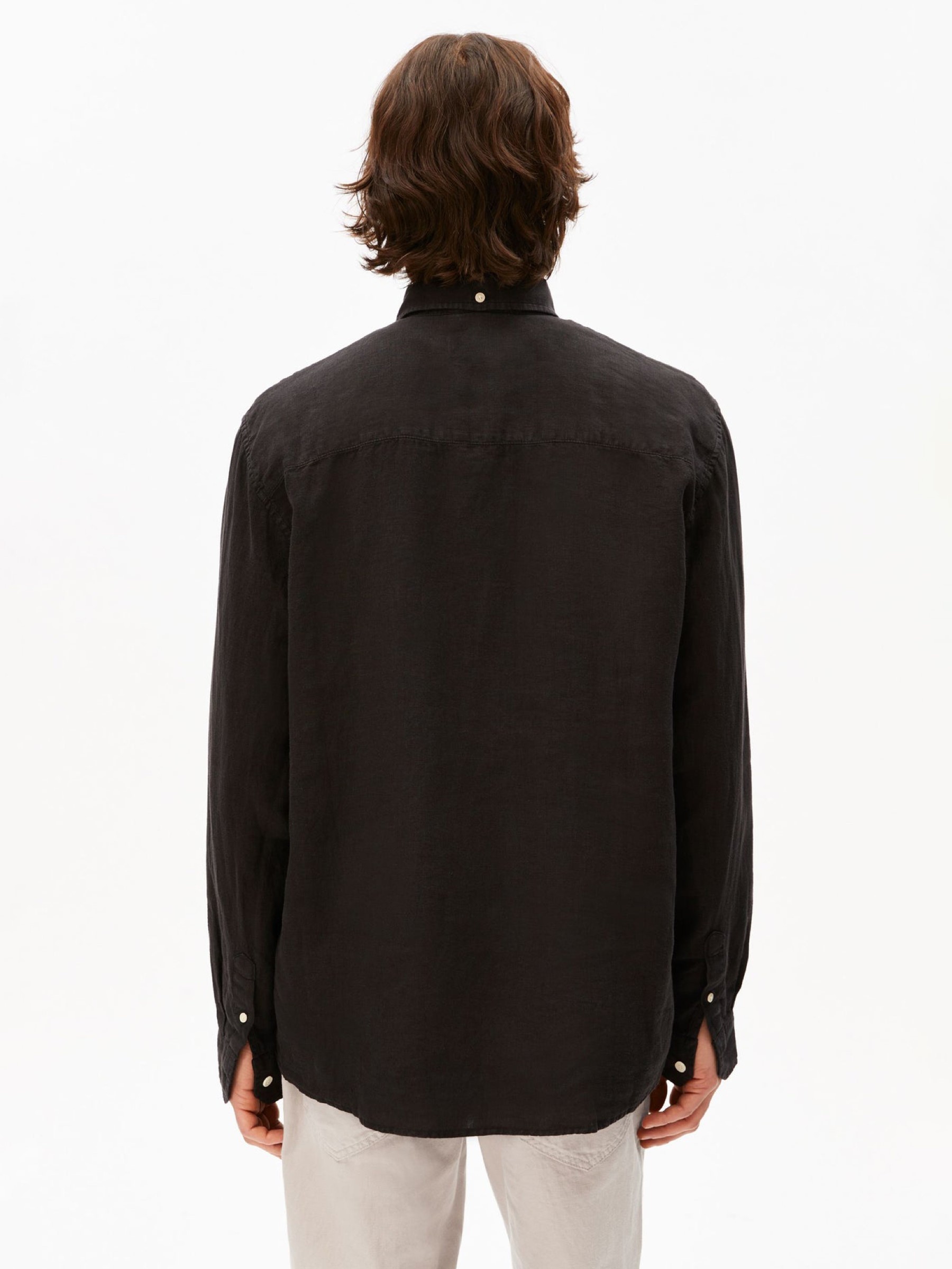 Hemd Linen Longsleeve Shirt black Armedangels