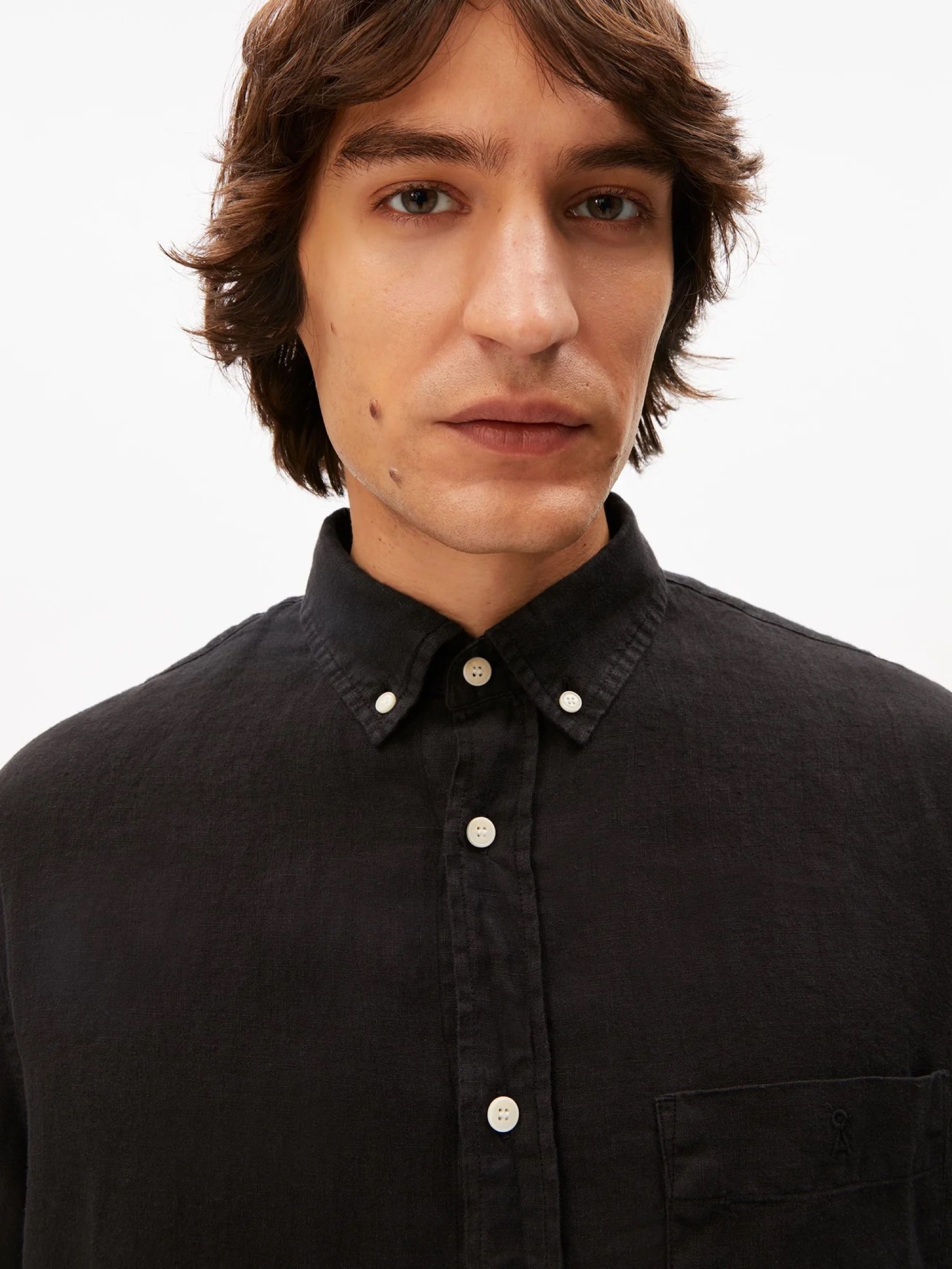 Hemd Linen Longsleeve Shirt black Armedangels