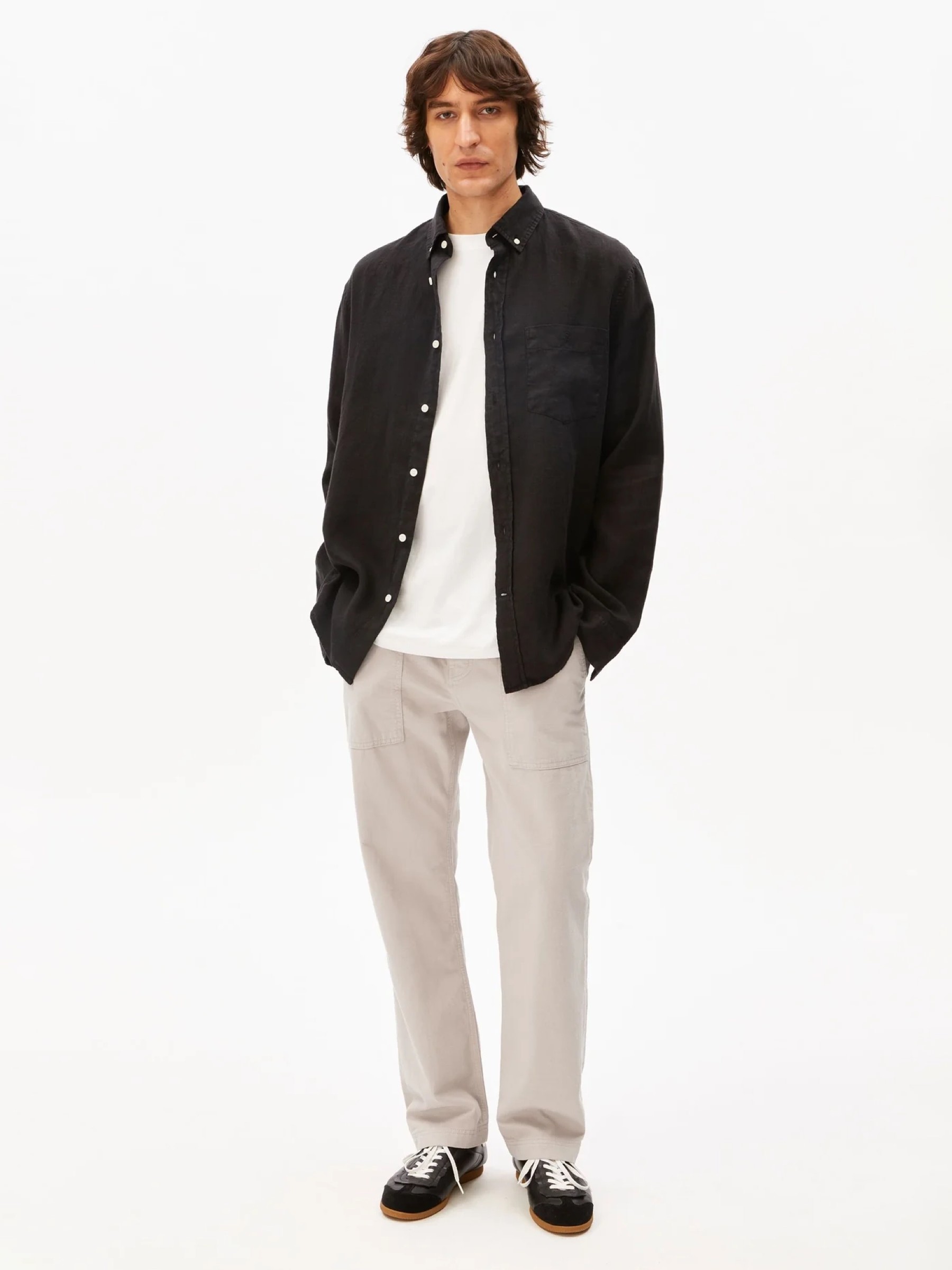 Hemd Linen Longsleeve Shirt black Armedangels