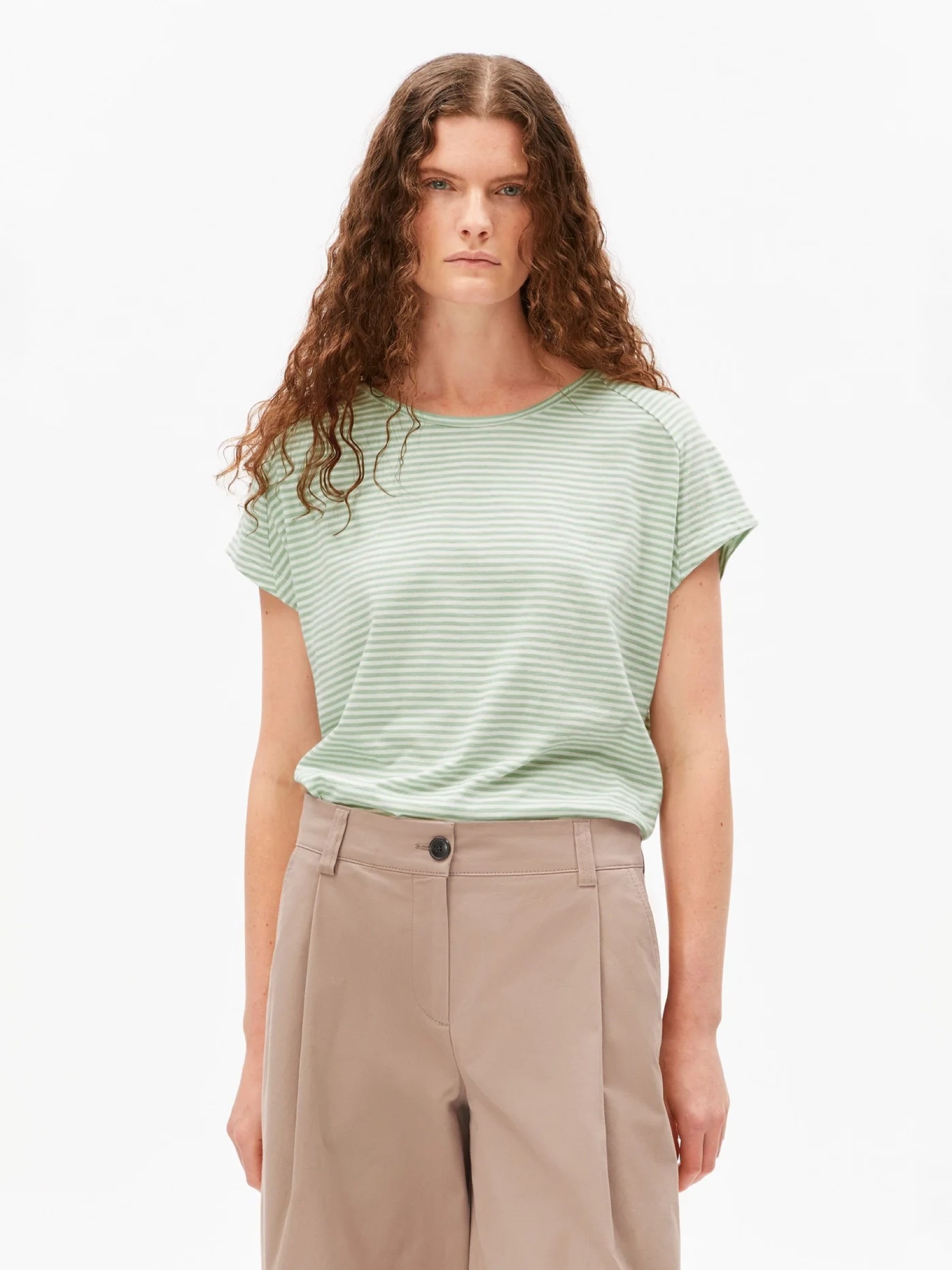 T-Shirt Slub Jersey Stripe T-Shirt oatmilk-foam Armedangels