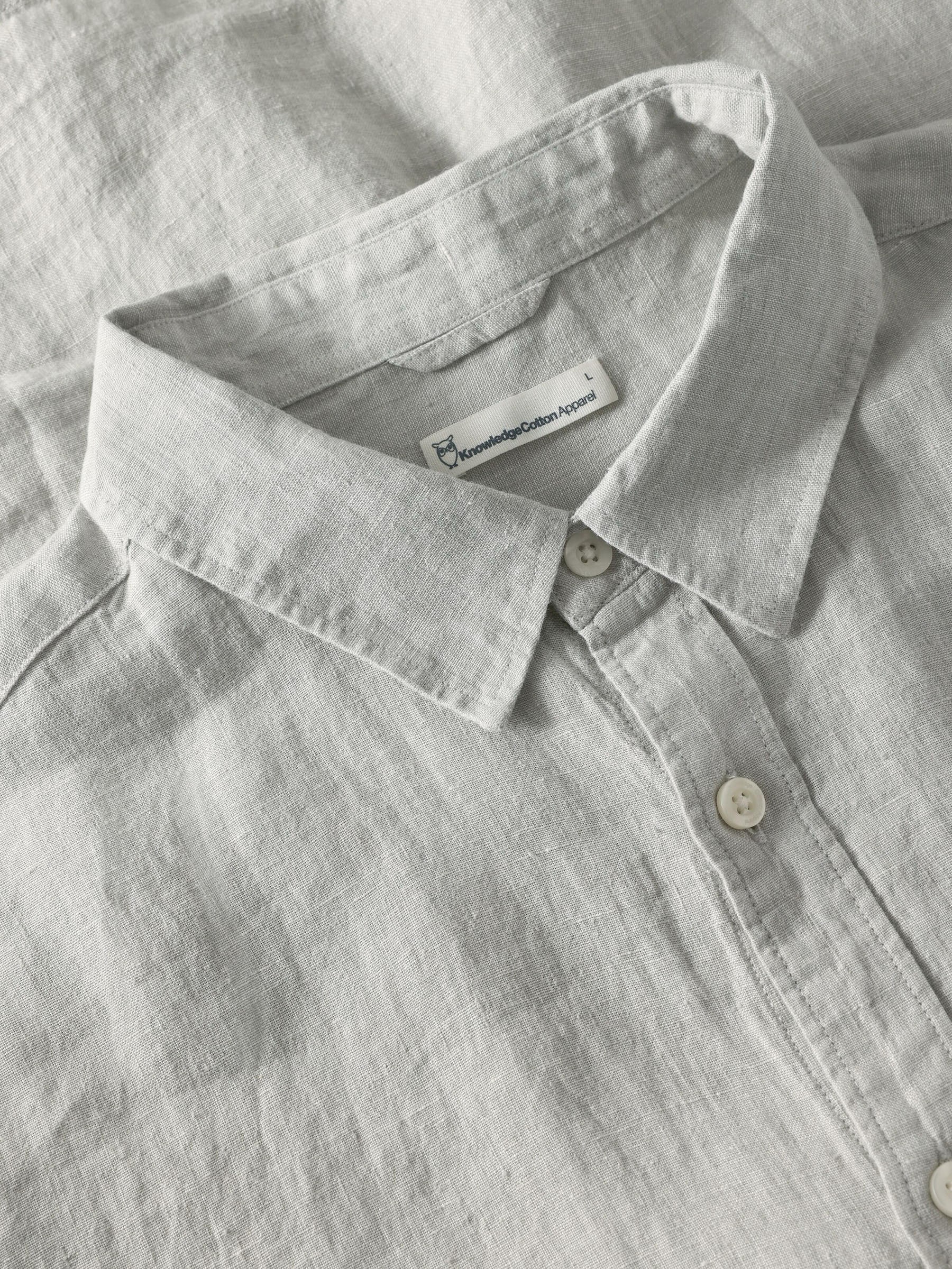 Hemd Linen Shirt ultimate grey yarndyed Knowledge Cotton Apparel
