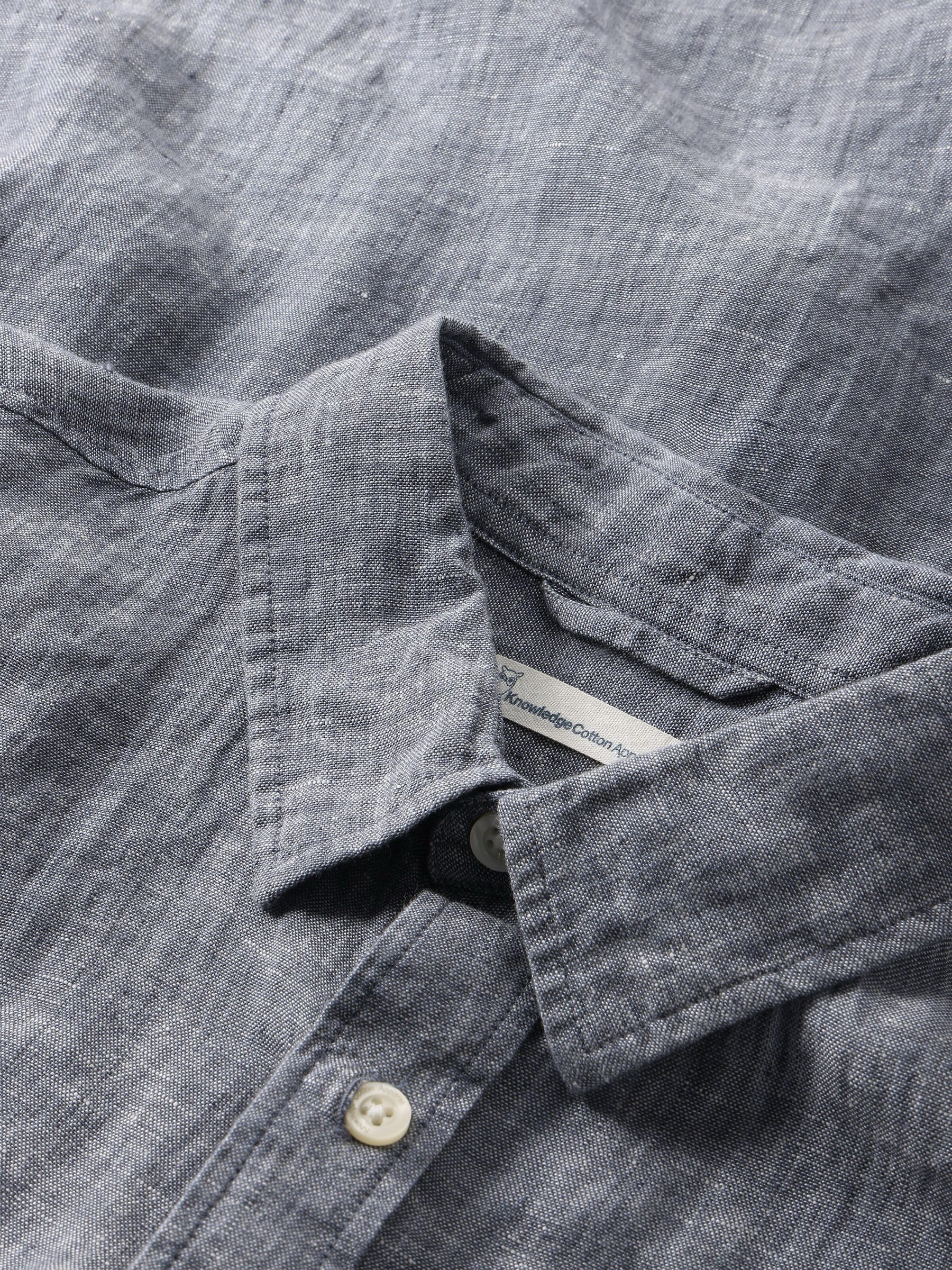 Hemd Linen Shirt vintage indigo Knowledge Cotton Apparel