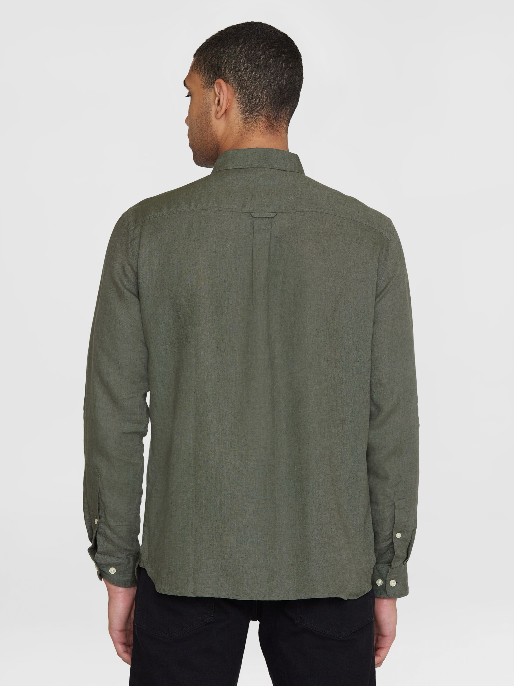 Hemd Linen Shirt burned olive Knowledge Cotton Apparel