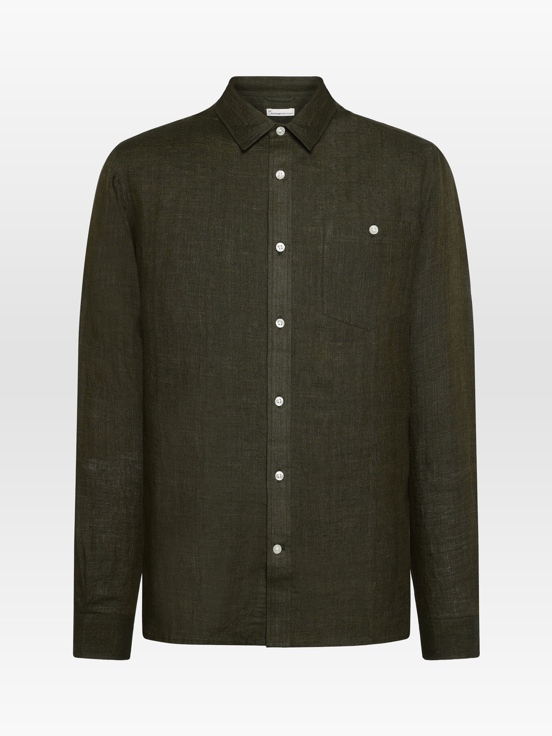 Hemd Linen Shirt burned olive Knowledge Cotton Apparel