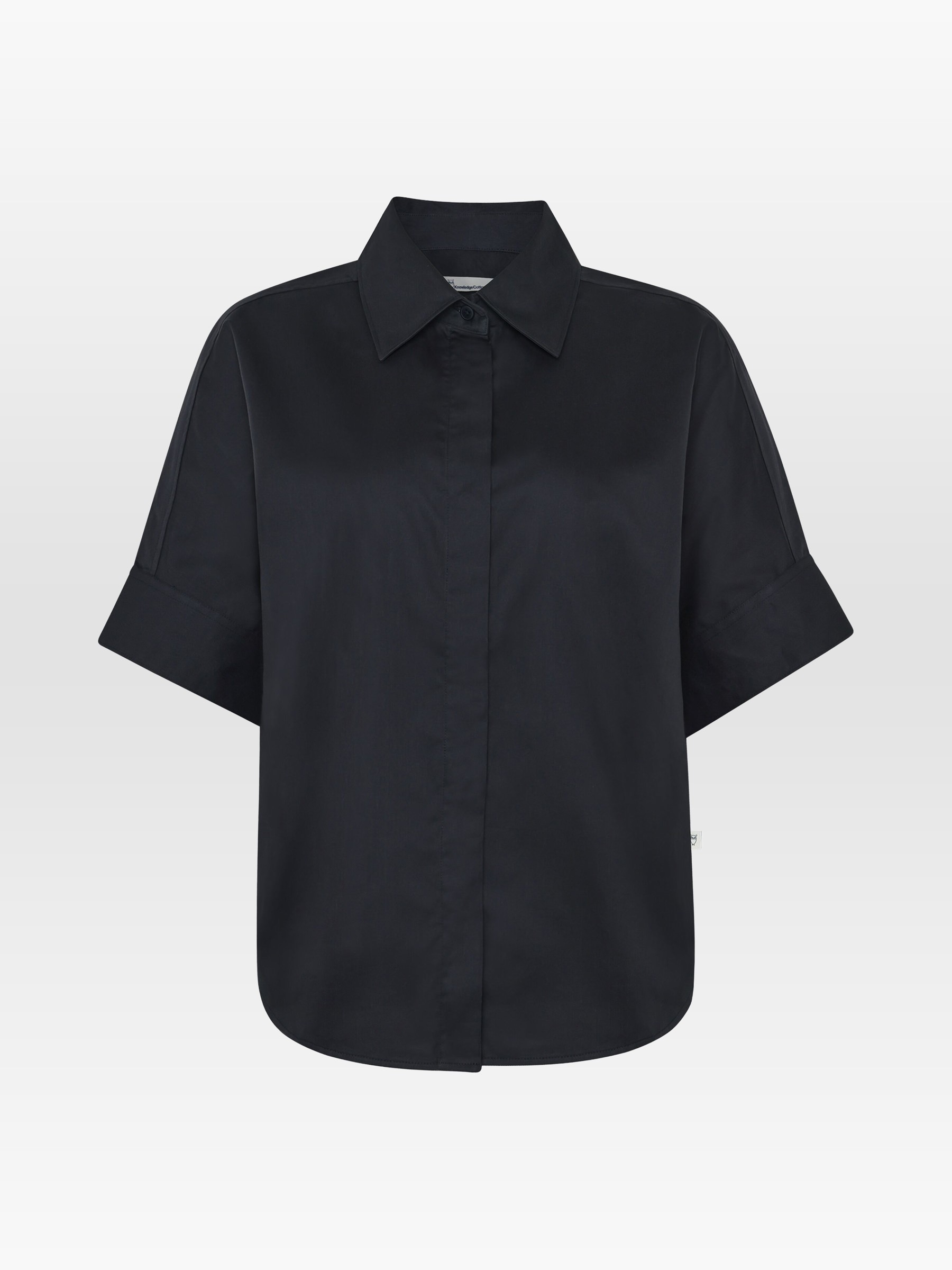Kurzarmhemd Linen-Mix Shirt black jet Knowledge Cotton Apparel