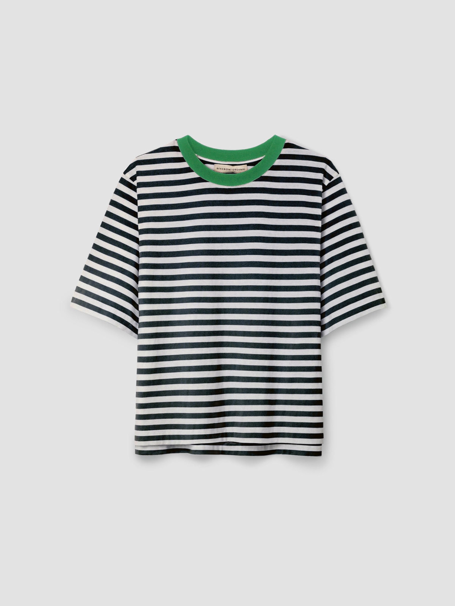 T-Shirt Bay-Sue black and white stripe Beaumont Organic