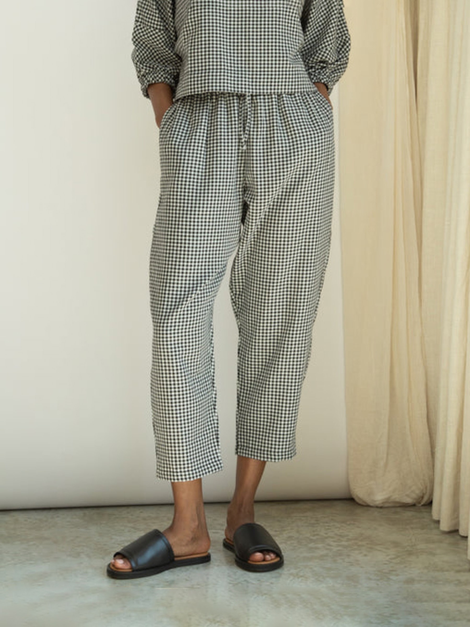 Hose Cedar-Cay monochrome gingham Beaumont Organic